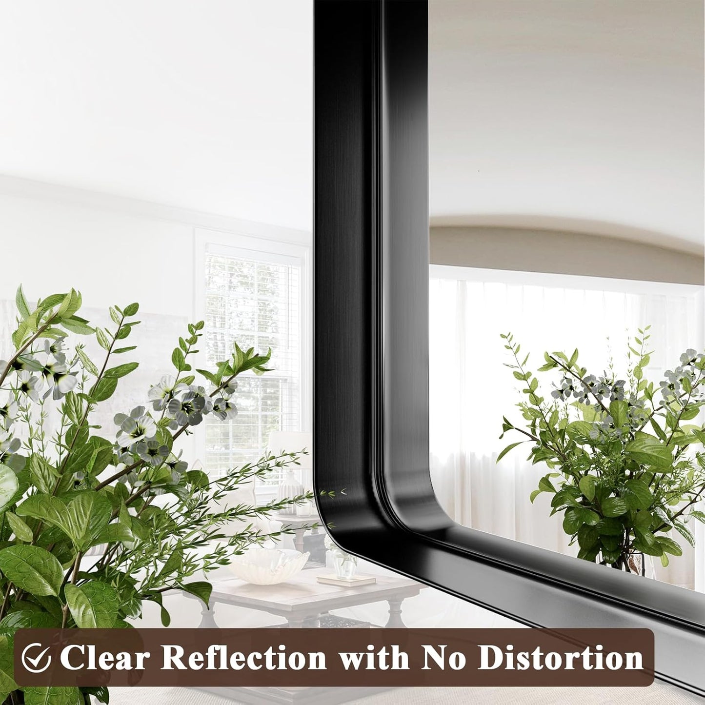 55"x 30" Black Bathroom Mirror - Aluminum Framed Wall Mirror, Bathroom Wall Mounted Vanity Mirror, Modern Bathroom Mirror, Bedroom, Living Room Wall Mirror, Hang Horizontally or Vertically