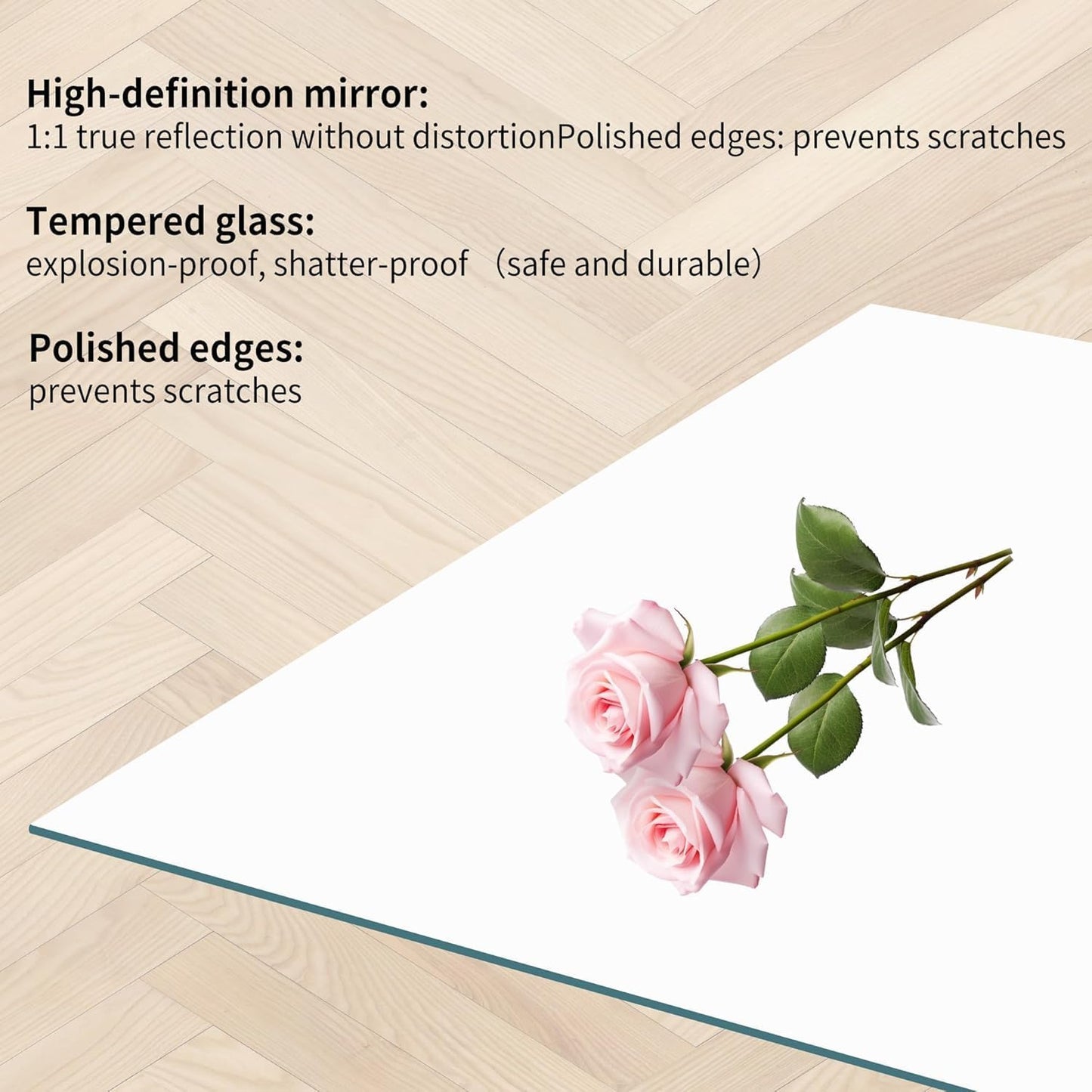 KOCUUY Large Frameless Mirror,55x36 Inch Rectangle Bathroom Vanity Mirror for Over Sink, Upgraded Shatterproof Unframed Design for Bedroom, Living Room, Entryway