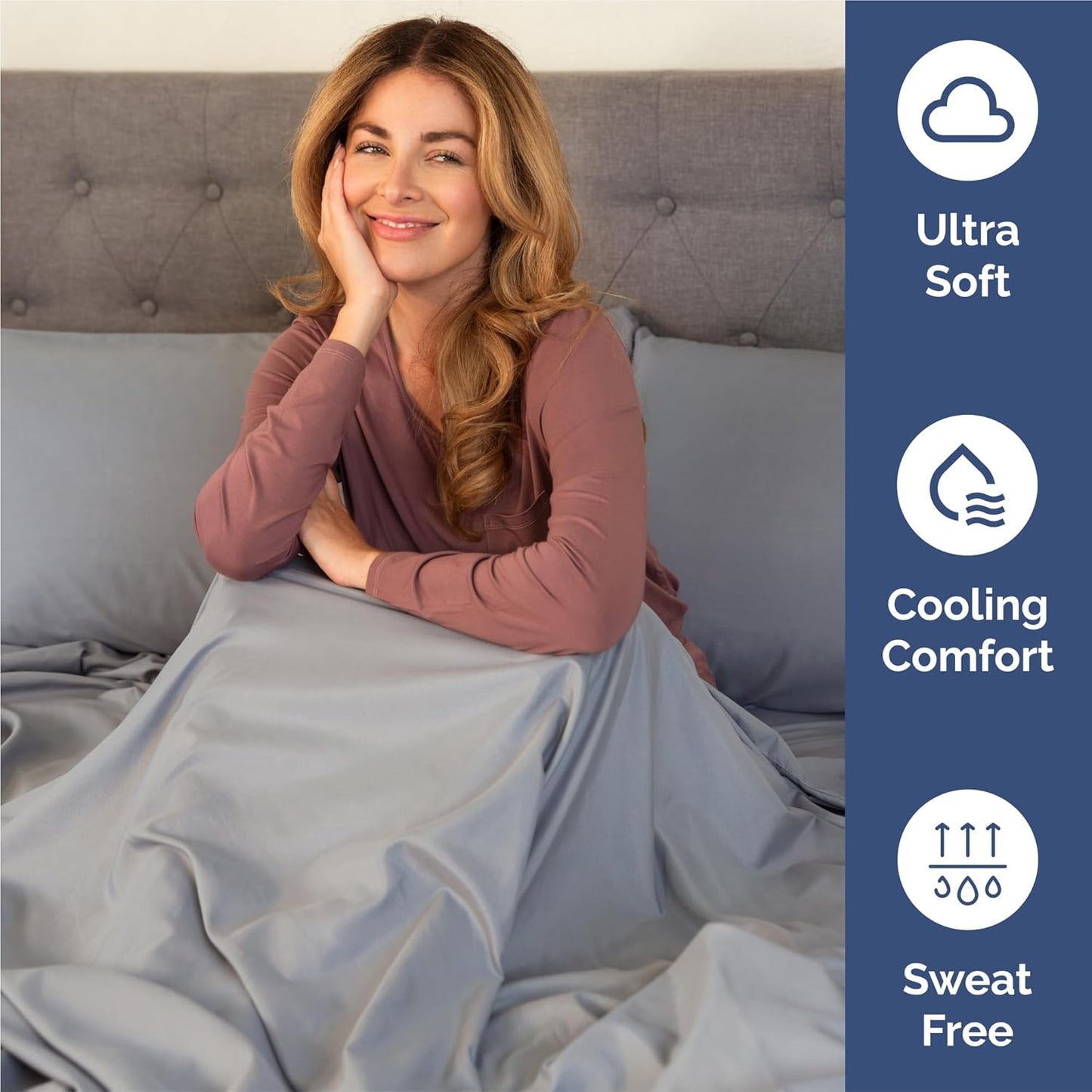 King Size 4 Piece Sheet Set - Comfy Breathable & Cooling Bed Sheets Set - Hotel Luxury Bedding for Women, Men, Kids, Teens, Boys & Girls - Deep Pockets, Soft and Wrinkle Free - Oeko-Tex - Steel Blue