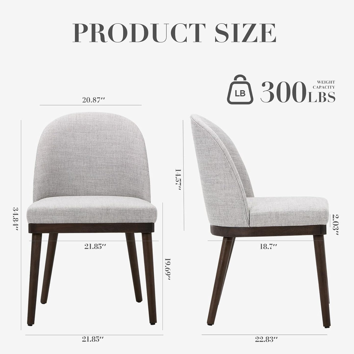 COLAMY Upholstered Dining Chairs Set of 6, Wooden Kitchen Chairs with Open Back, Modern Dining Room Chairs with Wood Frame, Dinner Side Chairs for Dining Room Kitchen Restaurant, Dark Grey