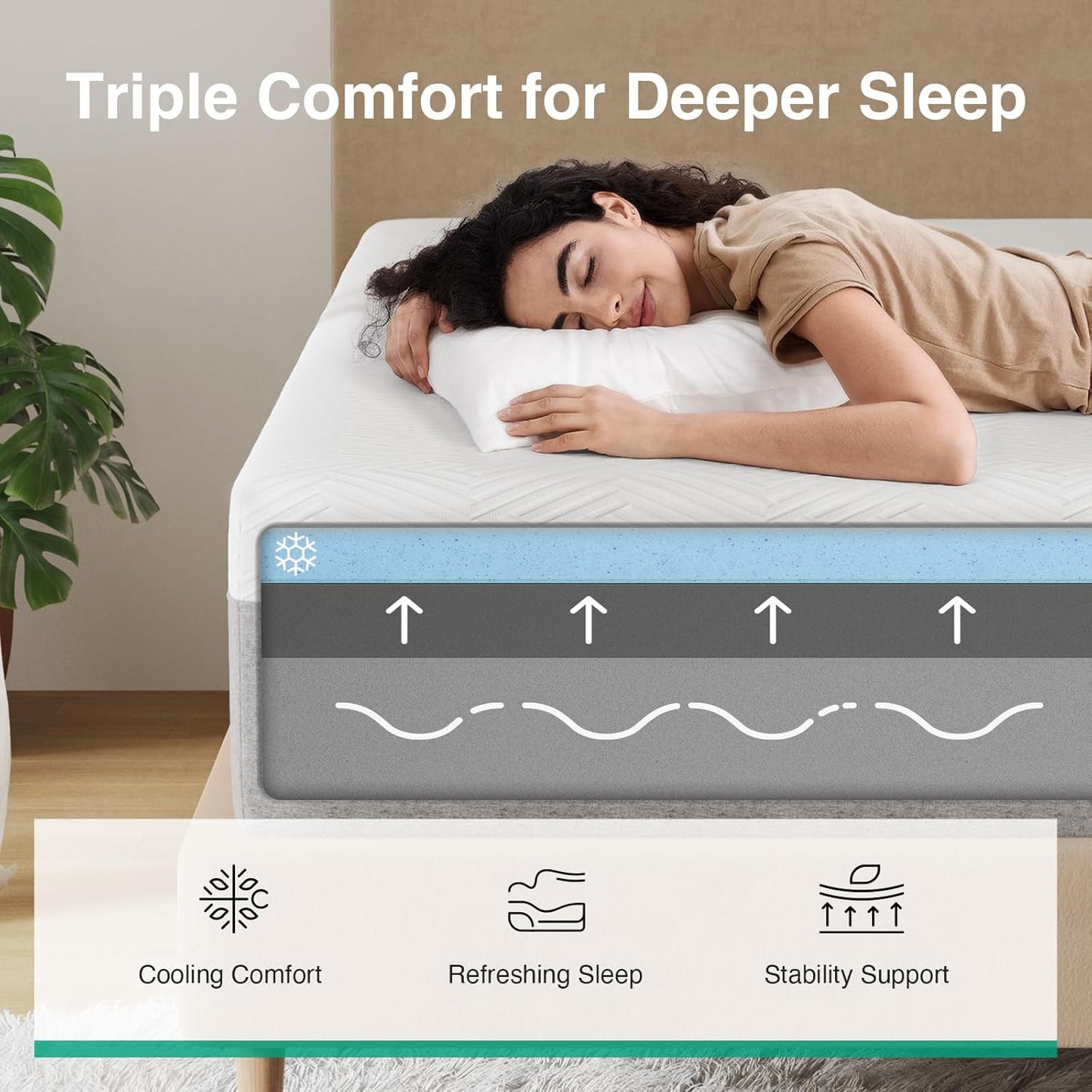 Novilla 10 inch Memory Foam Mattress King, Mattressess King Size in a Box with Gel Foam for Comfortable Sleep & Pain Relief & Body Support, CertiPUR-US Certified