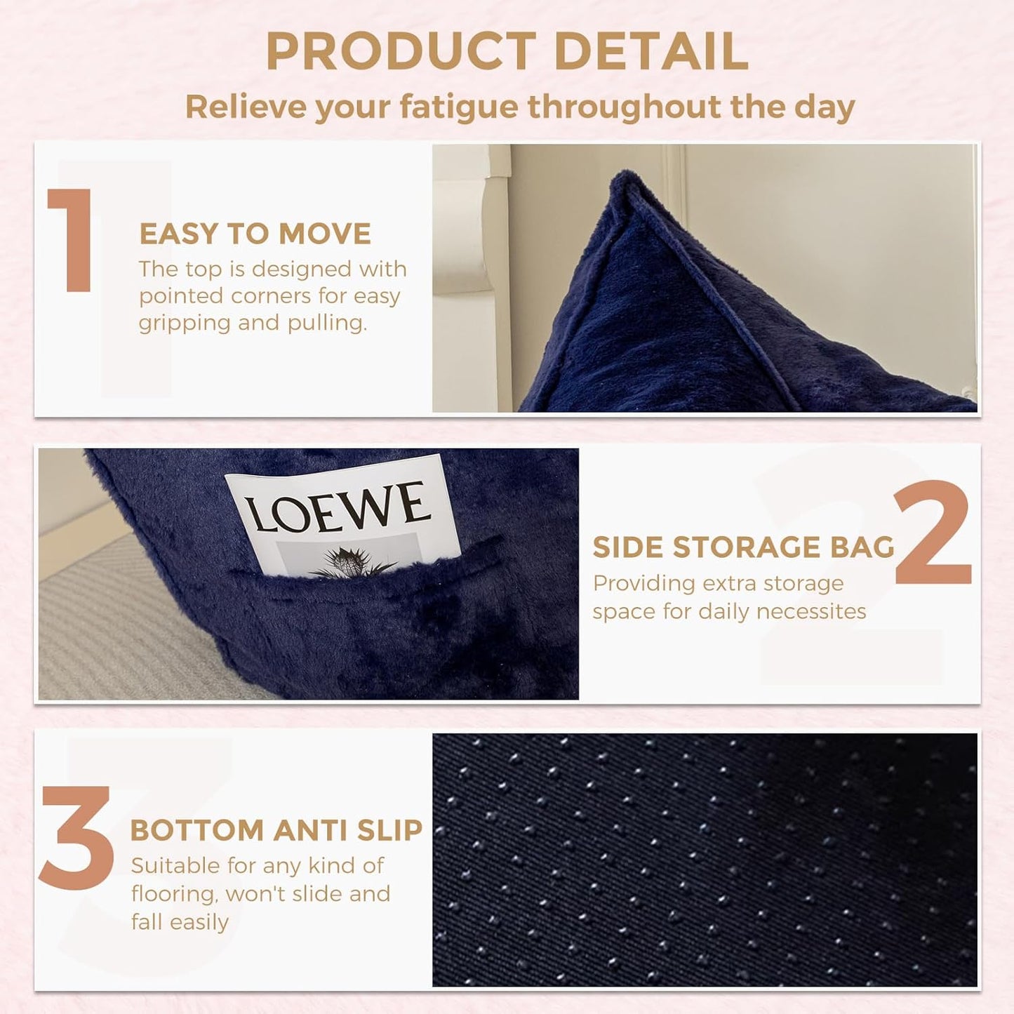 BYBYME Bean Bag Chairs Sherpa Lazy Sofa, Giant Beanbag Chairs for Adults, Teenagers with Stuffed High Density Foam Filling, Comfy Chair for Living Room, Bedroom