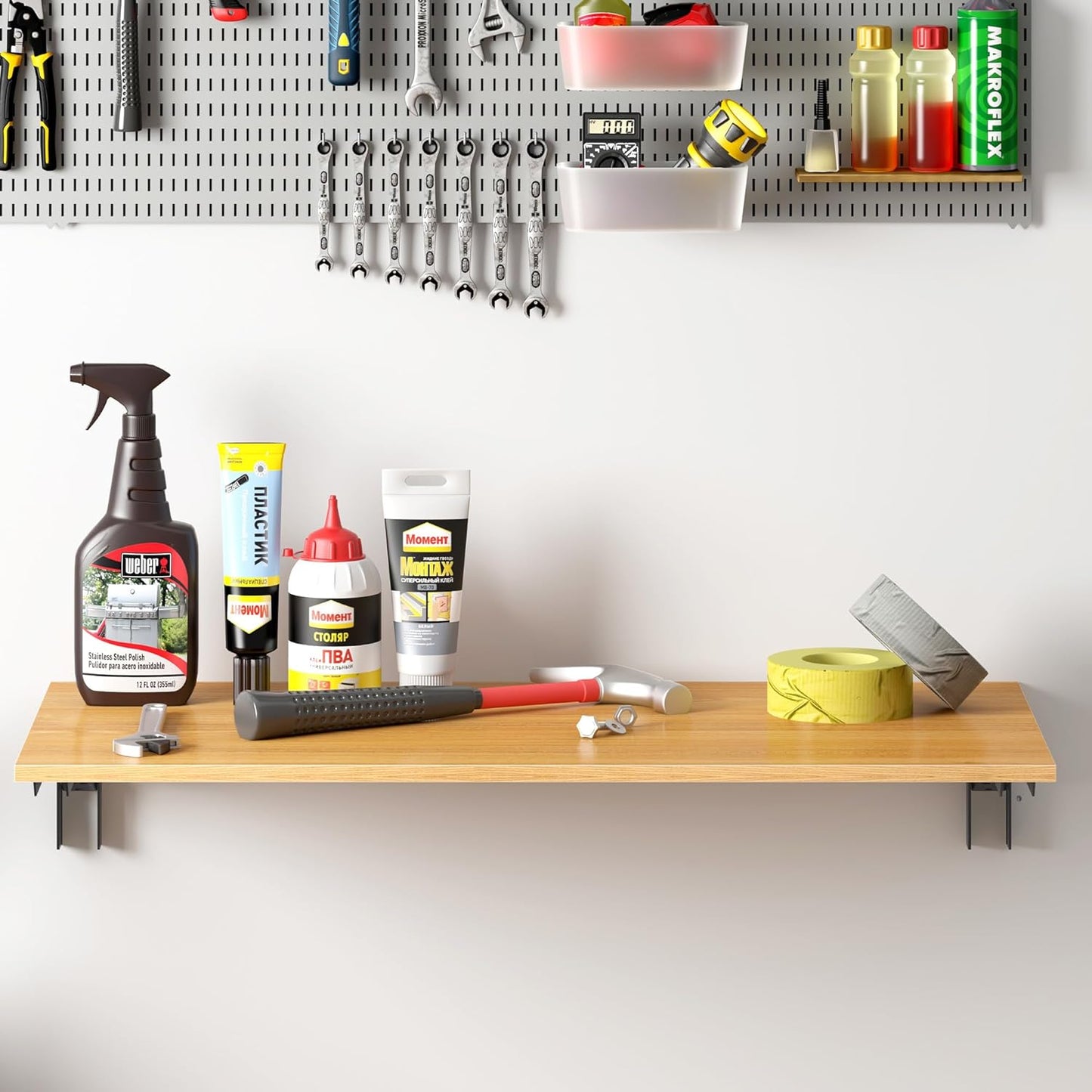 Need Small Fold Down Table Wall Mounted Heavy Duty Small Folding Wall Table Length 30 inches Width 20 inches Perfect Addition to Laundry Room/Home Bar/Kitchen & Dining Room AC15BB(7650)