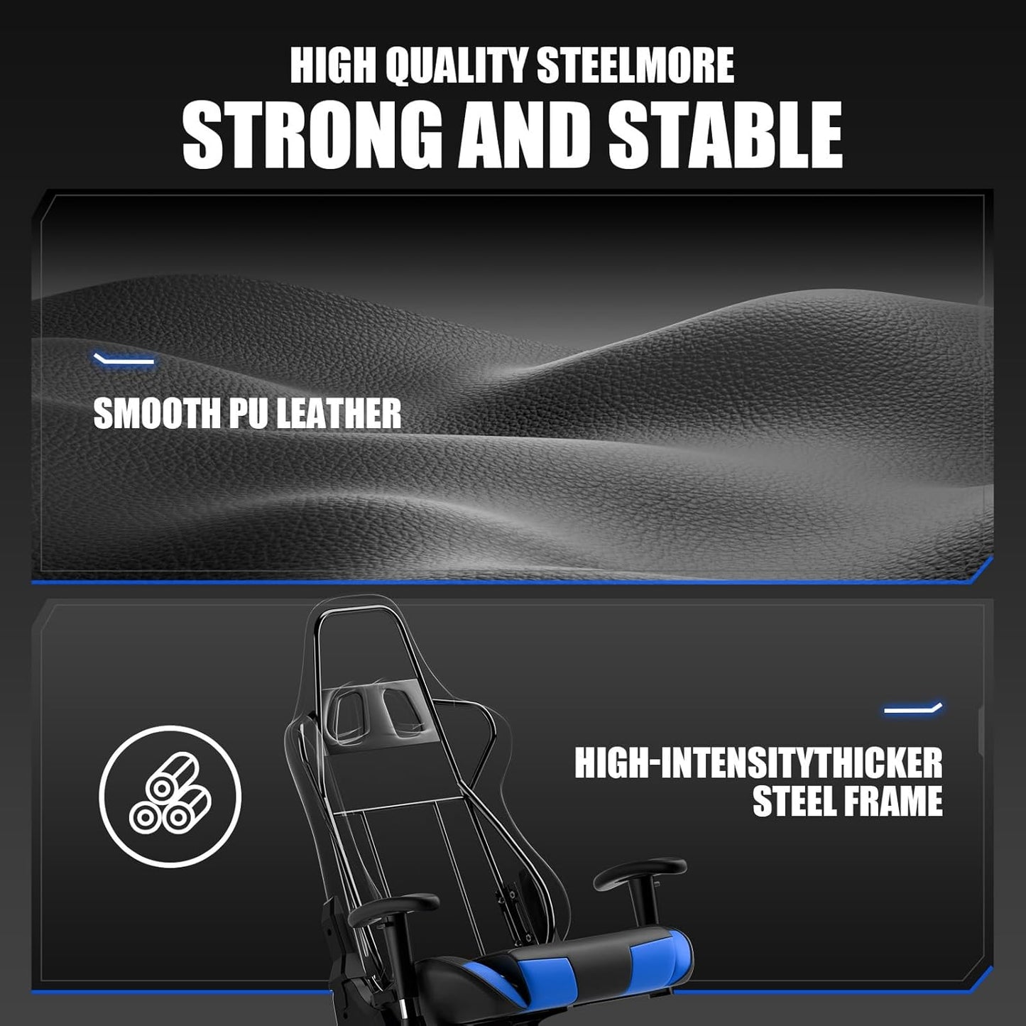 GTRACING Gaming Chair Racing Office Computer Ergonomic Video Game Chair Backrest and Seat Height Adjustable Swivel Recliner with Headrest and Lumbar Pillow Esports Chair (NavyBlue)