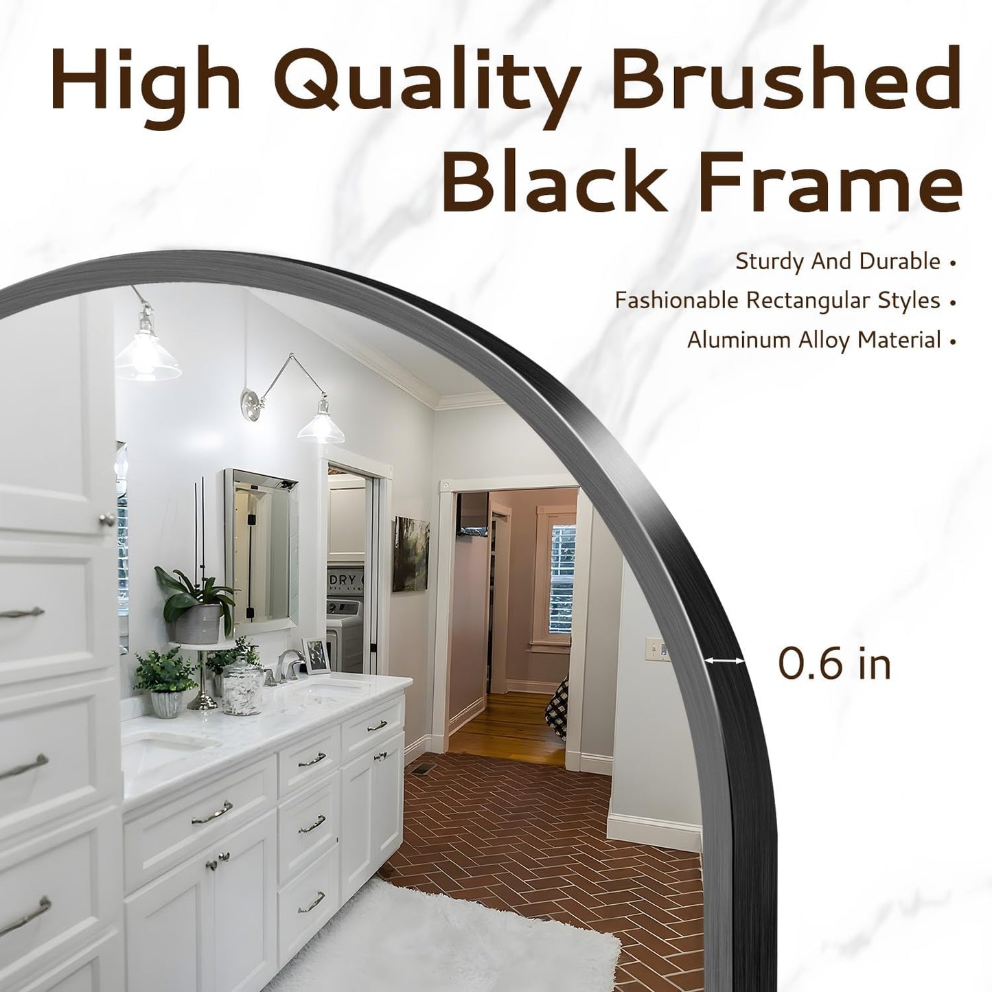 Circle Mirror, Black Round Mirror 20 Inch Round Bathroom Mirror Small Round Mirrors for Wall Decor Frosted Metal Frame Anti-Rust Tempered Glass Mirror for Bedroom Living Room Decorative