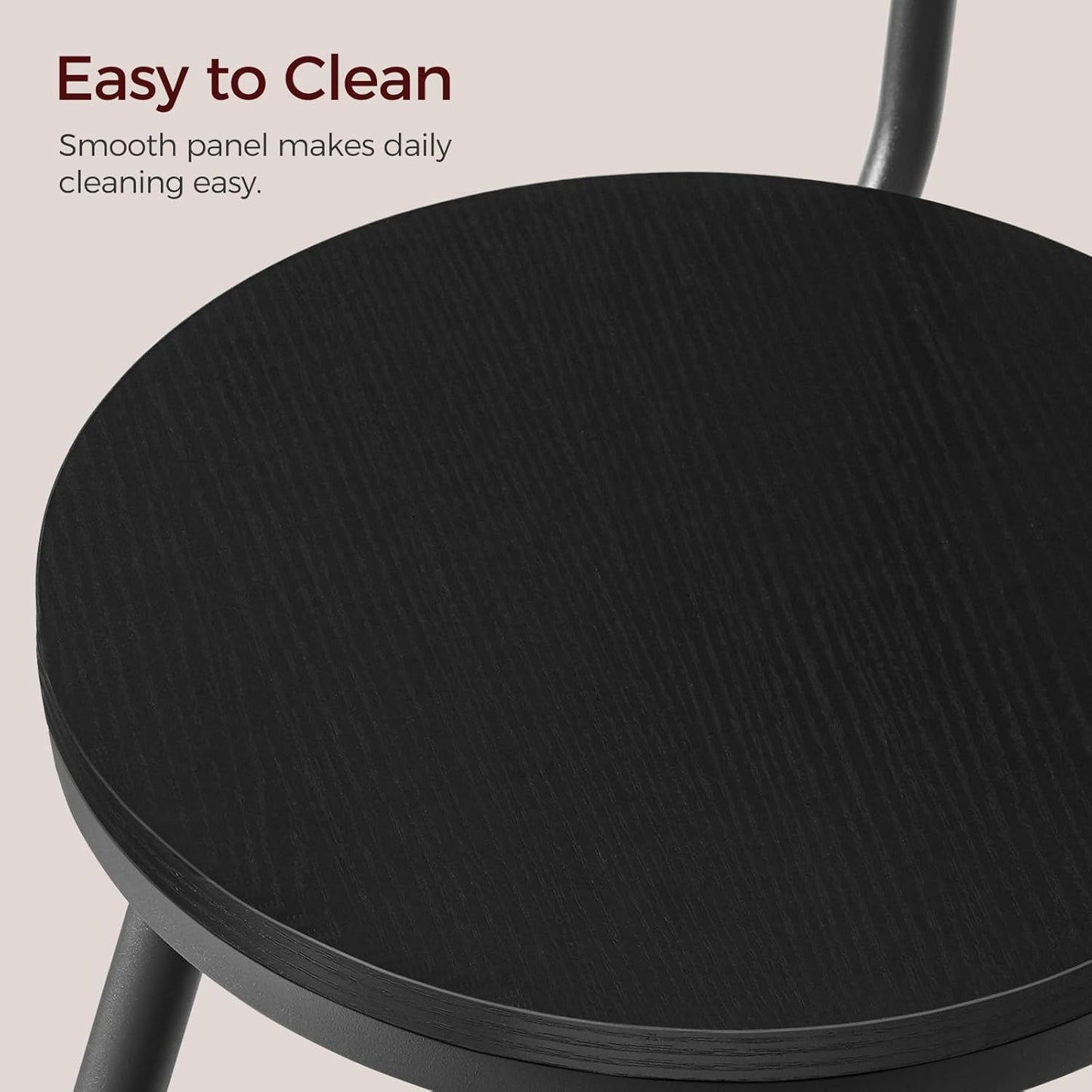 Bar Stools, Set of 2 Bar Chairs with Backrest and Footrest, 26" Tall Counter Stools, Metal Frame, Adjustable Feet, Easy Assembly, for Kitchen, Living Room, Pub, Black BAHB6001