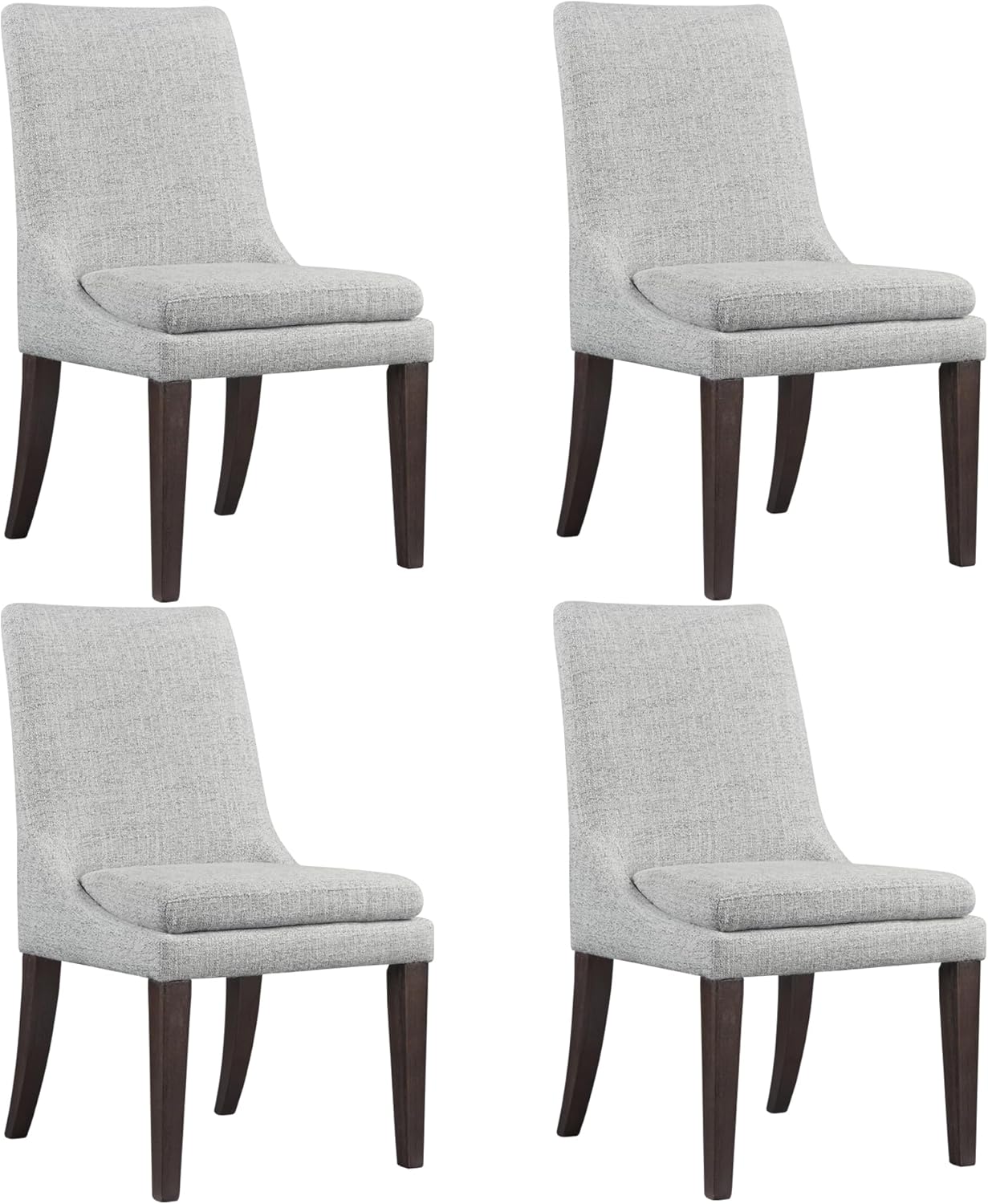 Upholstered Dining Chairs Modern Sidechair Performance Fabric High Back Armlesschair for Diningroom Kitchen,Light Grey,Set of 4(2 Box)