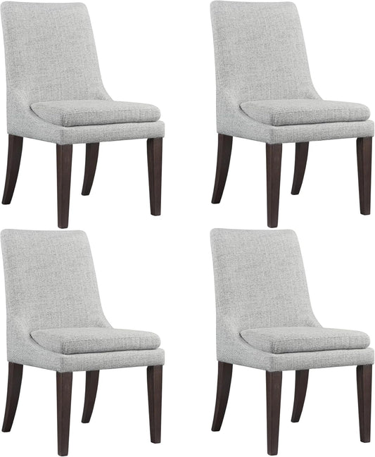 Upholstered Dining Chairs Modern Sidechair Performance Fabric High Back Armlesschair for Diningroom Kitchen,Light Grey,Set of 4(2 Box)