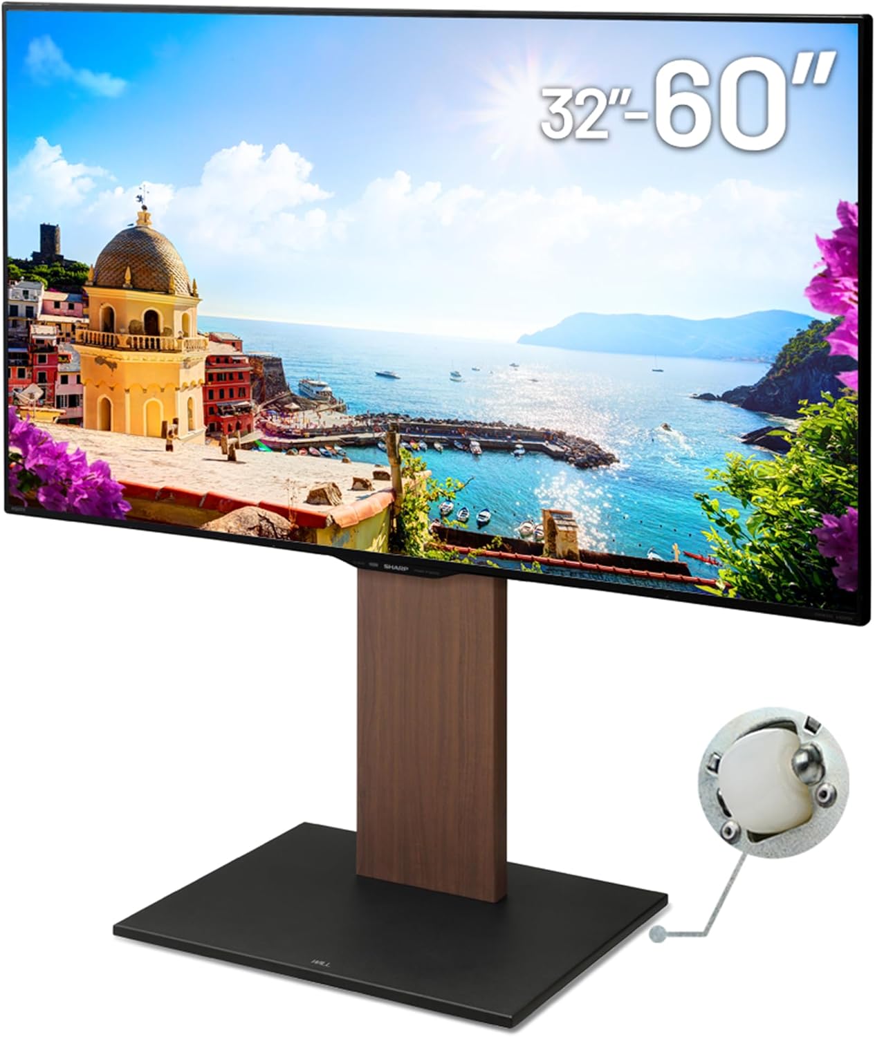 WALL V2 Caster Low Type | Minimalist Rolling TV Stand for 32–60 Inch | Walnut | Portable, Space Saving, Height Adjustable, No Drill | for Living Room and Bedroom | Japanese Design & Engineering