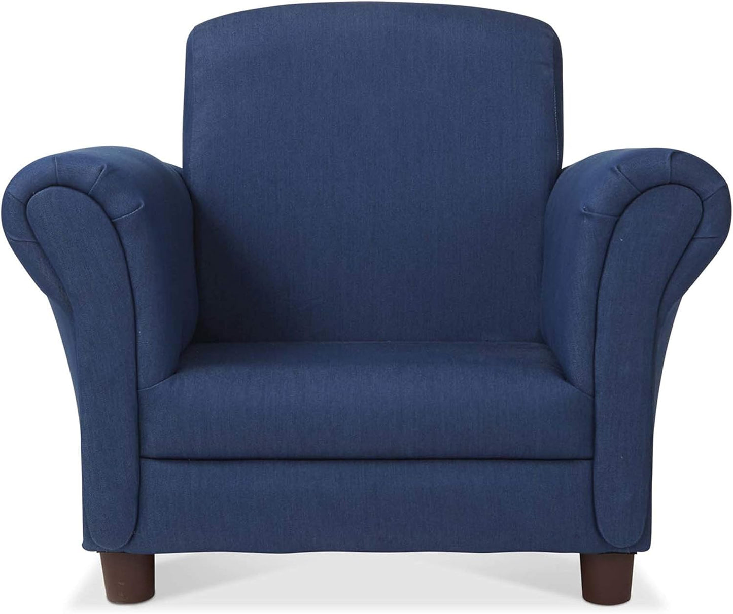 Melissa & Doug Denim Fabric Child’s Armchair (Kid’s Furniture, 23”L x 17.5”W x 18.3”H) Children's Furniture, Child's Reading Chair, Chairs for Toddlers, Oversized Kid's Armchair