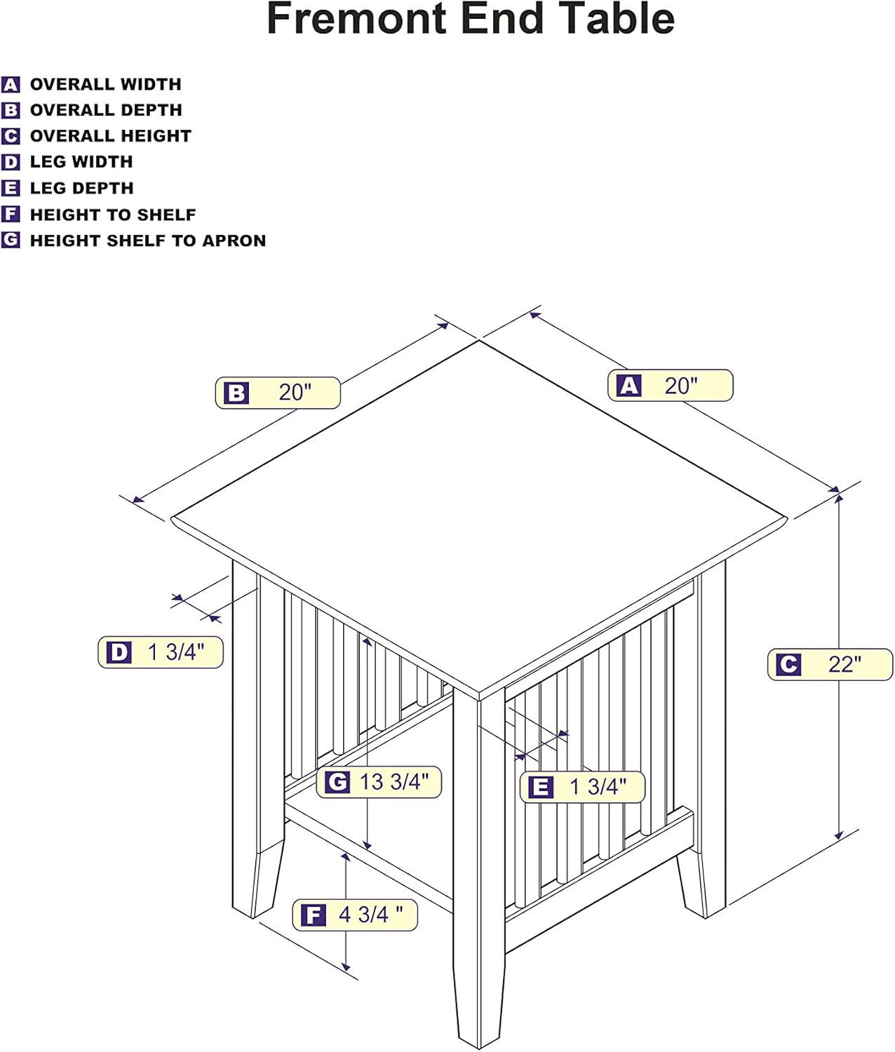 AFI, Mission End Table, Walnut