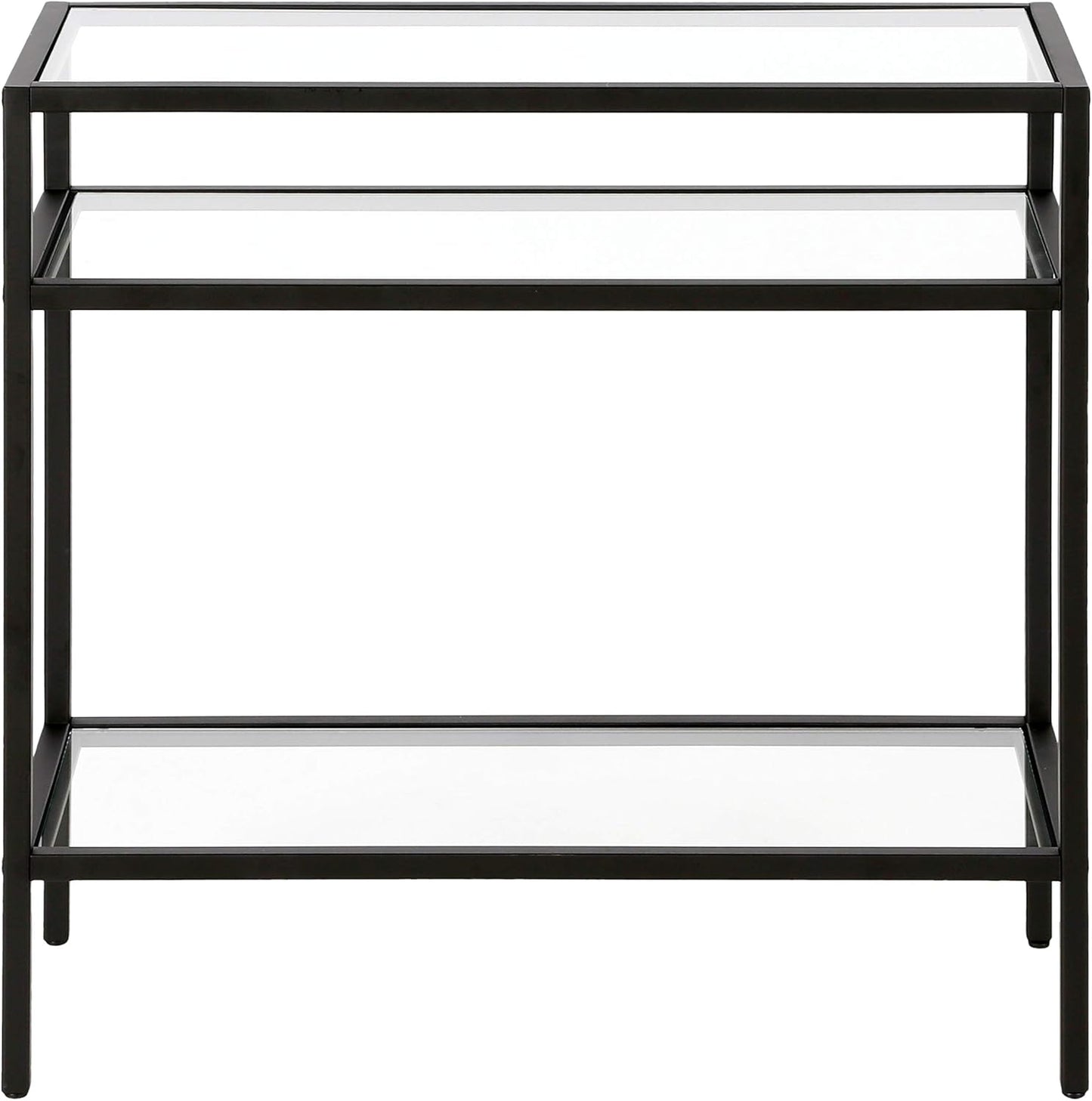 Henn&Hart Sivil Side Table, 24" Wide, Black