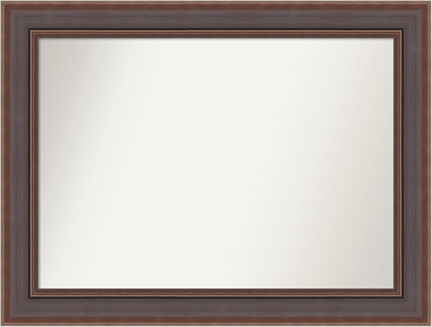 Amanti Art Brown Bathroom Mirror for Over Sink, 35x46 Moab Brown Bronze Rectangle Vanity Mirror, X-Large Modern Frame, Hangs Horizonally and Vertically, Bathroom Wall Decor, Non-Beveled Edge