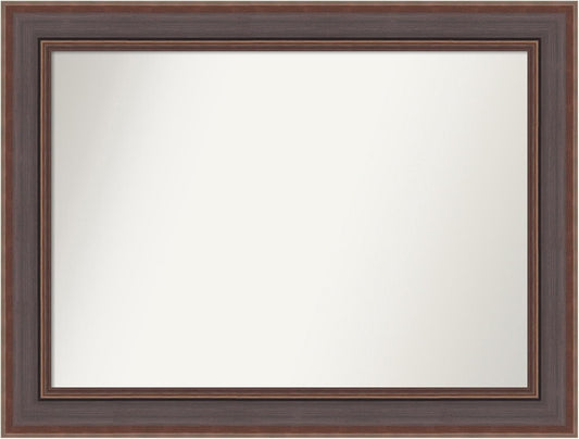 Amanti Art Brown Bathroom Mirror for Over Sink, 35x46 Moab Brown Bronze Rectangle Vanity Mirror, X-Large Modern Frame, Hangs Horizonally and Vertically, Bathroom Wall Decor, Non-Beveled Edge