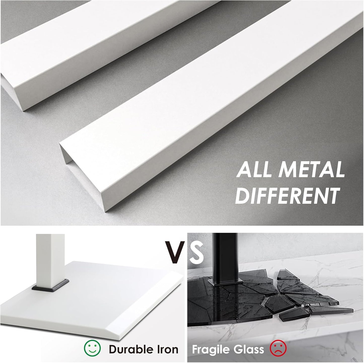 FITUEYES Floor TV Stand Iron Base with Swivel Mount for 50-85 Inch Large LCD/LED TVs Adjustable Shelf Tall Corner TV Stands for Bedroom and Living Room Hold Up to 110 lbs Black