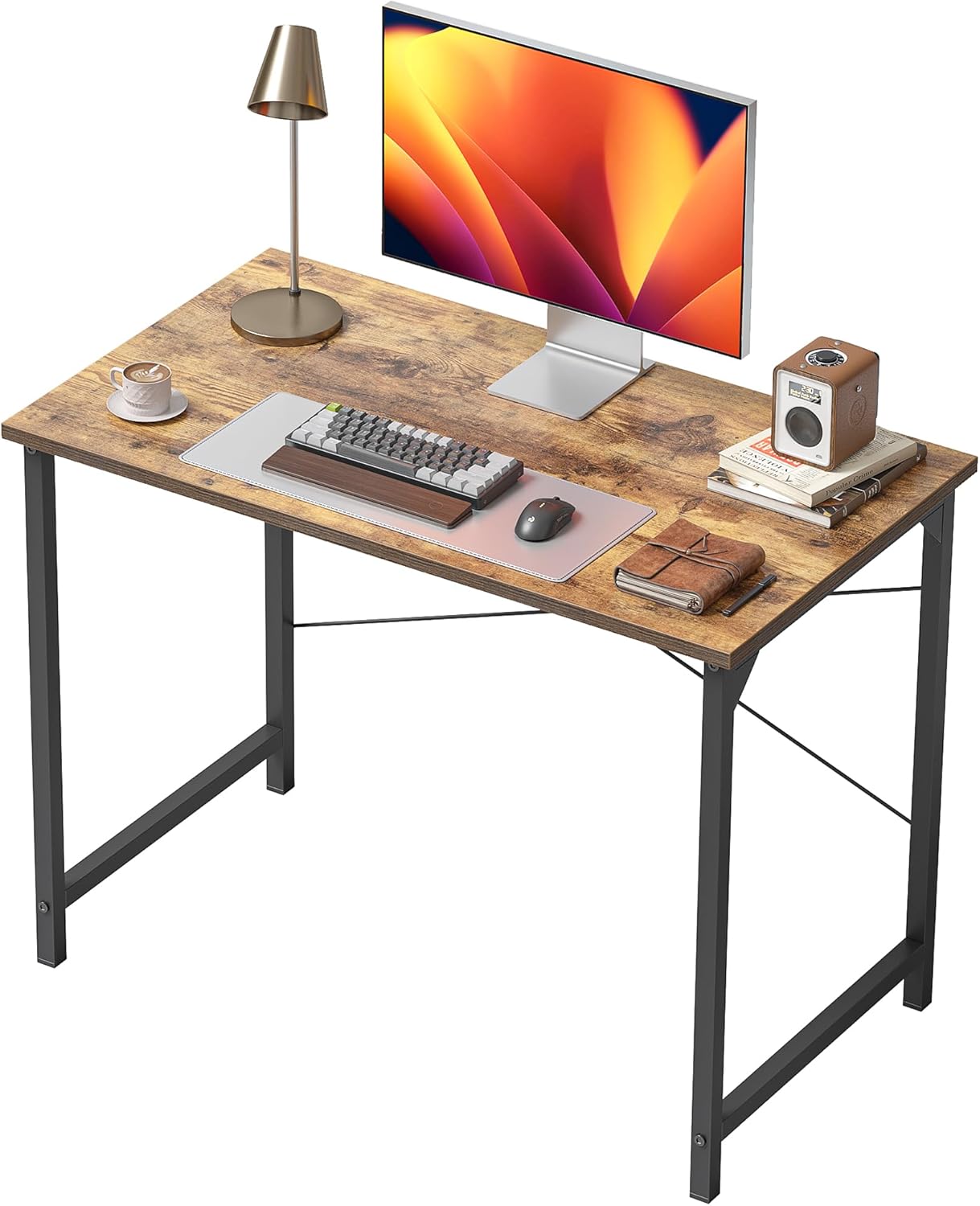 Cubiker Small Computer Desk, 32 inch Home Office Kids Desk for Bedroom and Small Spaces, Modern Simple Cheap Table for Studying, Writing, Working, Vintage Brown