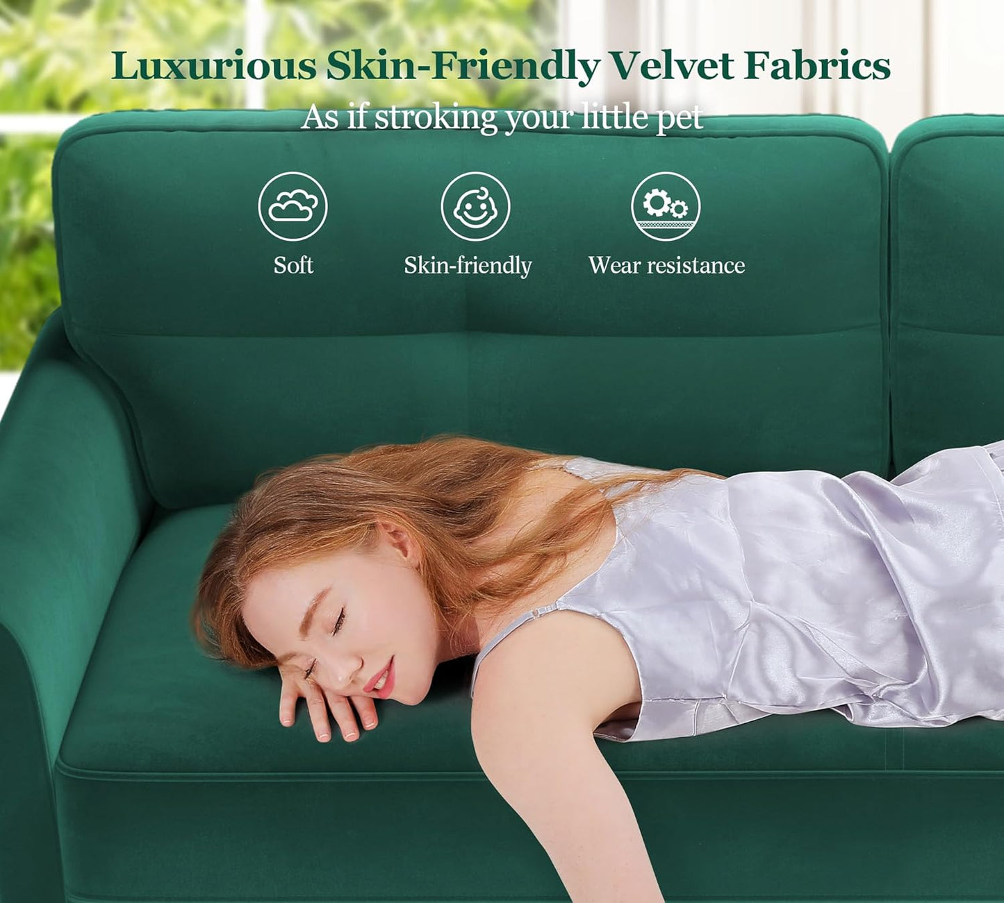 69" Small Sofa, Soft Small Couch with 2 Pillows, Comfy Love Seat Couches, Tool-Free Setup Loveseat Sofa, 700lb Load Sofas for Living Room, Cozy Couches for Living Room, Mini Couch for Bedroom, Green