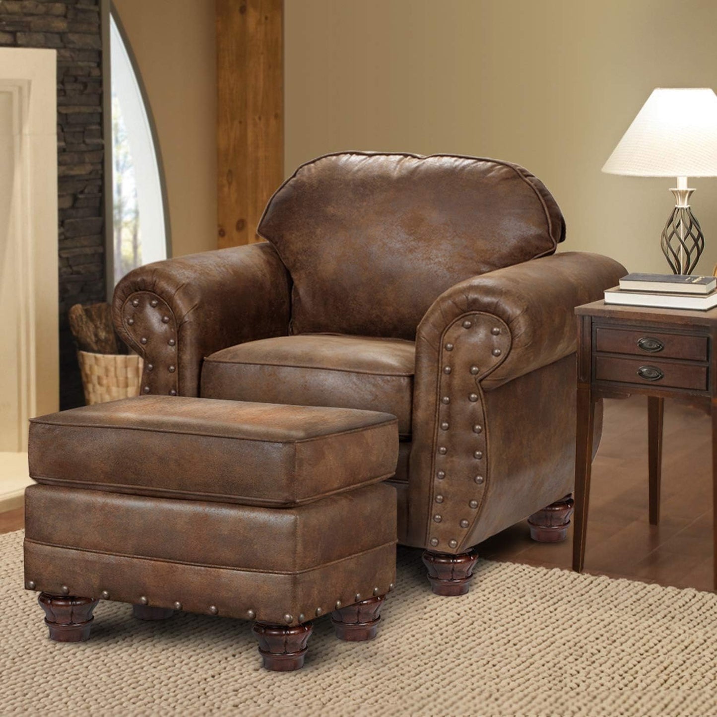 American Furniture Classics Sedona 4-Piece Microfiber Sofa Set in Brown