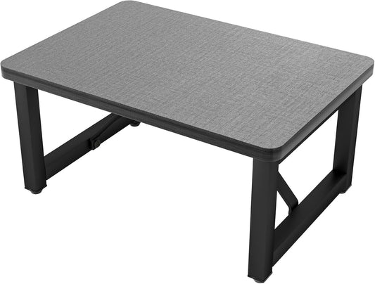 Small Step Stool for Adults Kids, Wooden Metal Foot Stool, One Stepping Stool for Bedside and Closet, 400 LBS Load Heavy Duty Step for Living Room, Gray