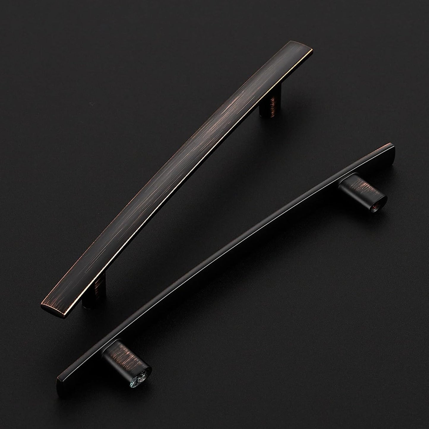 15 Pack Cabinet Handles 5" Hole Center - Curved Cabinet Pulls Oil Rubbed Bronze Drawer Pulls for Kitchen Cupboard Solid Hardware for Dresser Drawer Arch Hardware