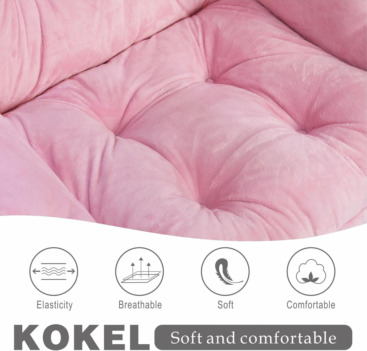 Kokel Lazy Chair with Folding Ottoman,Living Room Chairs (Pink-1119)