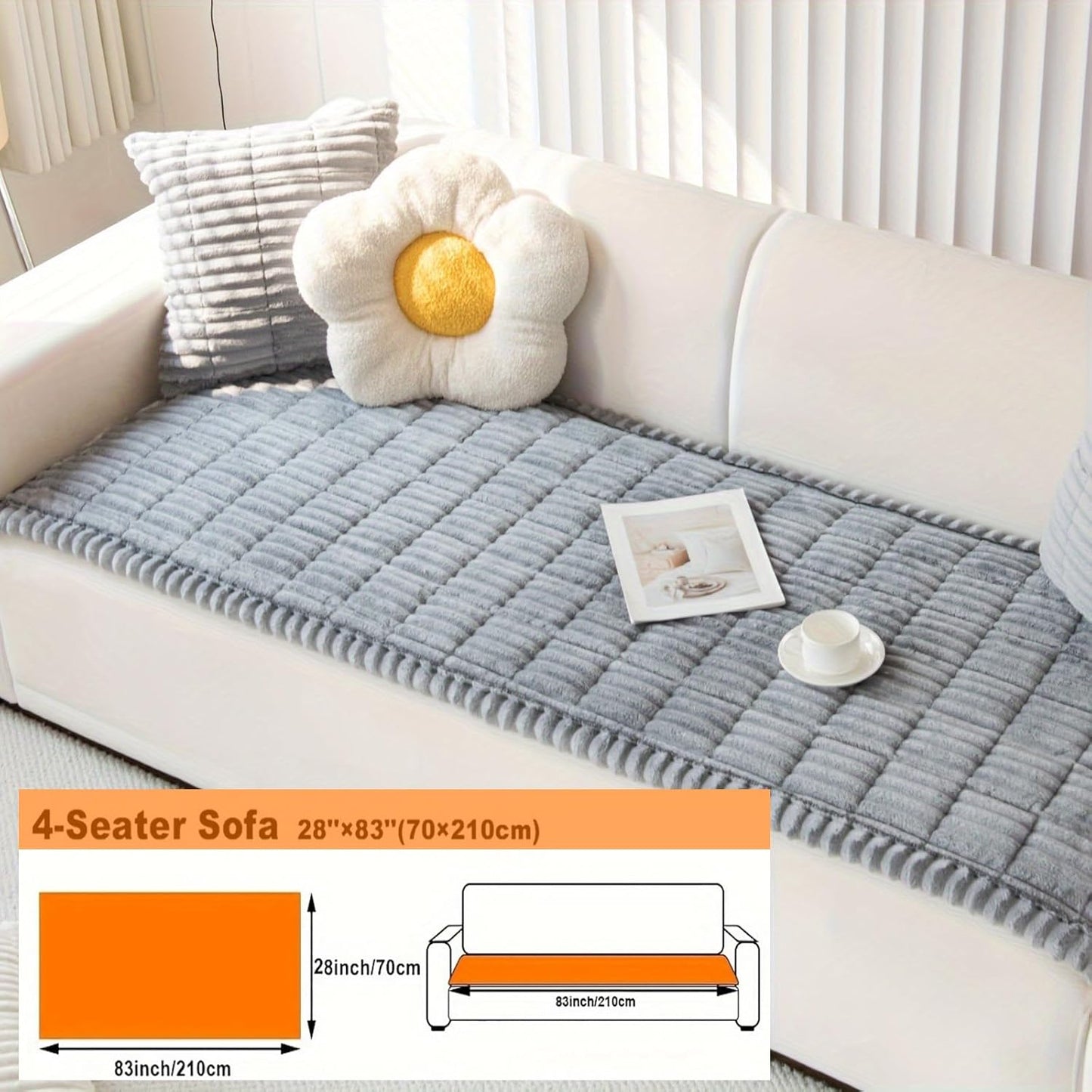 ZQFFB Pet Couch Cover Dogs Washable Non-Slip Couch Protector Pet Friendly Dog Mat for Couches and Sofas