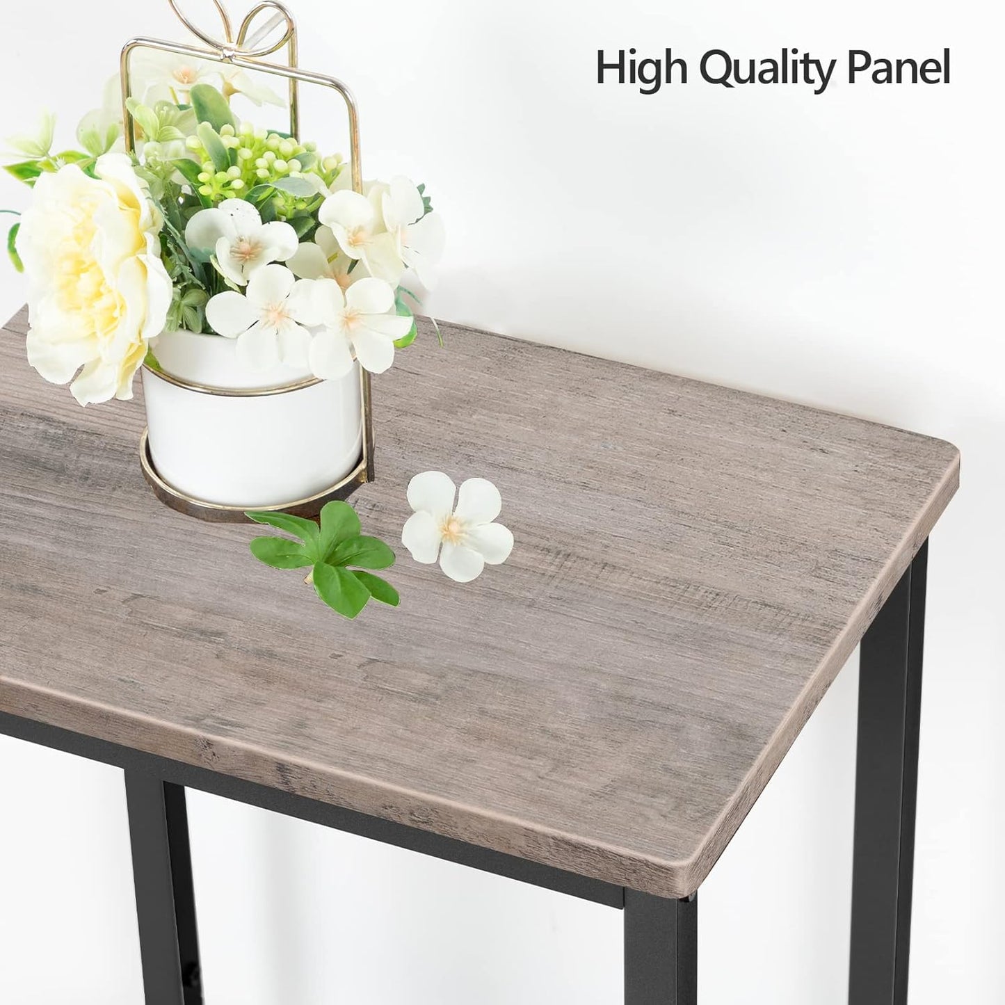 Bar Stools, Set of 2 Bar Chairs, Kitchen Breakfast Bar Stools with Footrest, 25.8" Dining Stools, Rectangular Industrial Bar Chairs, for Dining Room, Kitchen, Greige BAHG0101Z