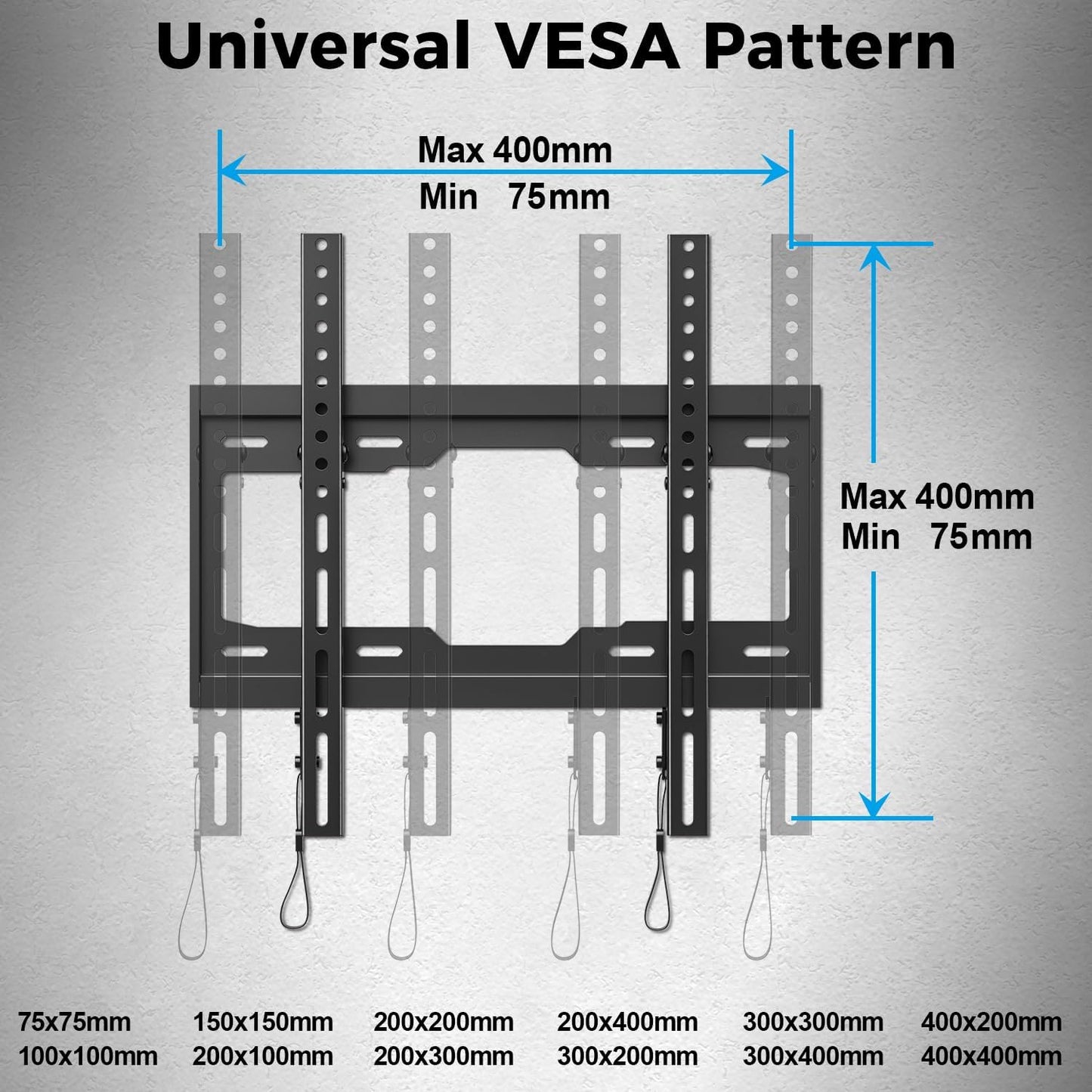 UL Listed Tilting Low Profile TV Wall Mount - Holds Most 26-60 Inch TVs Up to 99 lbs, Quick Release Lock, Max VESA 400x400mm, Fits 8''-16'' Studs - by USX STAR