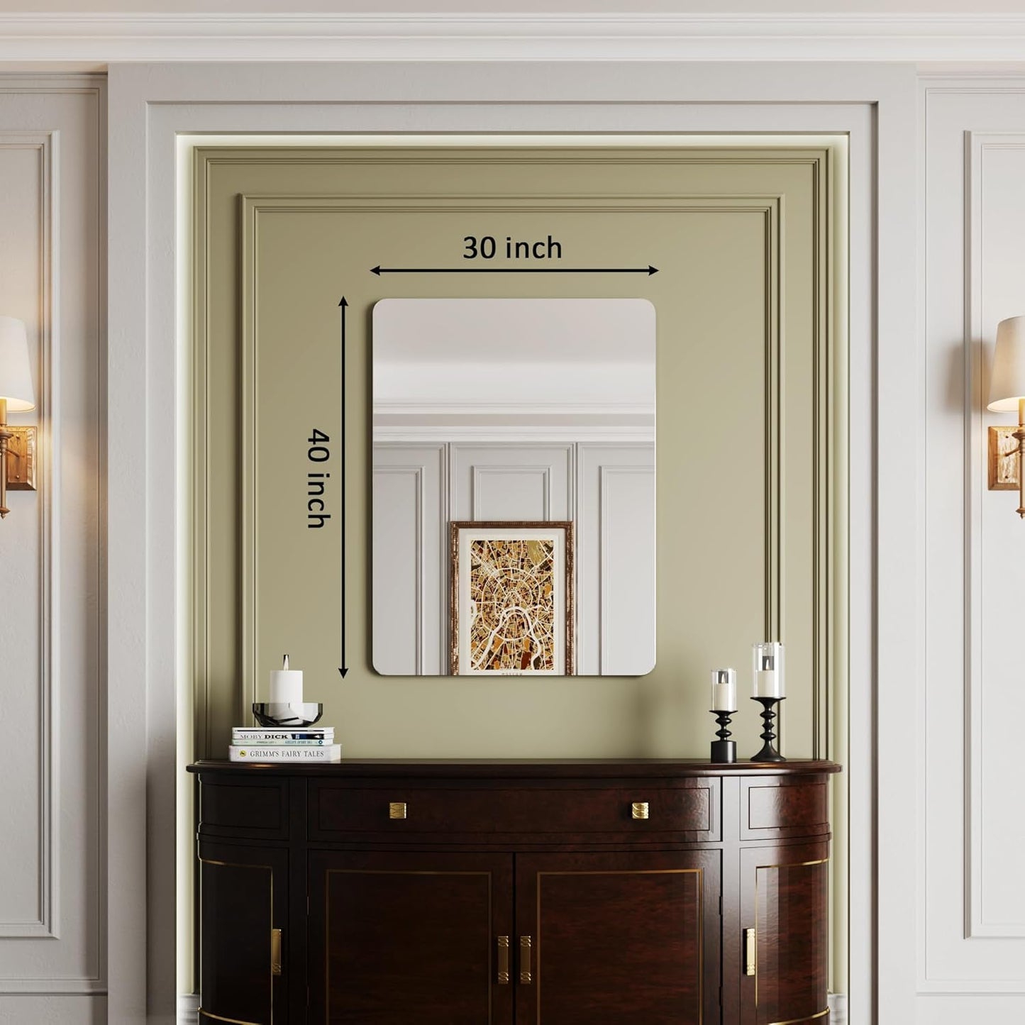 Frameless Bathroom Mirror 30x40,Bathroom Mirrors for Vanity,Mirror Bathroom,espejos para baños,Bathroom Mirrors for Over Sink