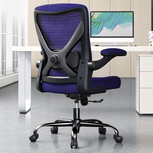 Ergonomic Office Chair - X-Shaped Computer Desk Chair Comfy, Gaming Chair, Office Chair with Lumbar Support, Mesh Office Chairs, Desk Chair for Long Hours(Black Purple)