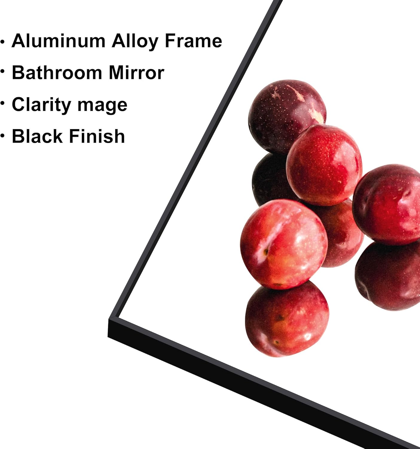 Black Bathroom Mirror for Wall, 60x40 Inch Rectangle Mirrors with Metal Frame, Modern Vanity Wall Mirror Decor for Entryway Hangs, Bathroom Living Room Horizontal or Vertical