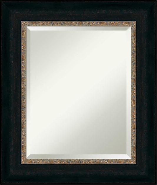 Amanti Art Bronze Bathroom Mirror for Over Sink, 27x23 Paragon Bronze Rectangle Vanity Mirror, Small Traditional Frame, Hangs Horizonally and Vertically, Bathroom Wall Decor, Beveled Edge