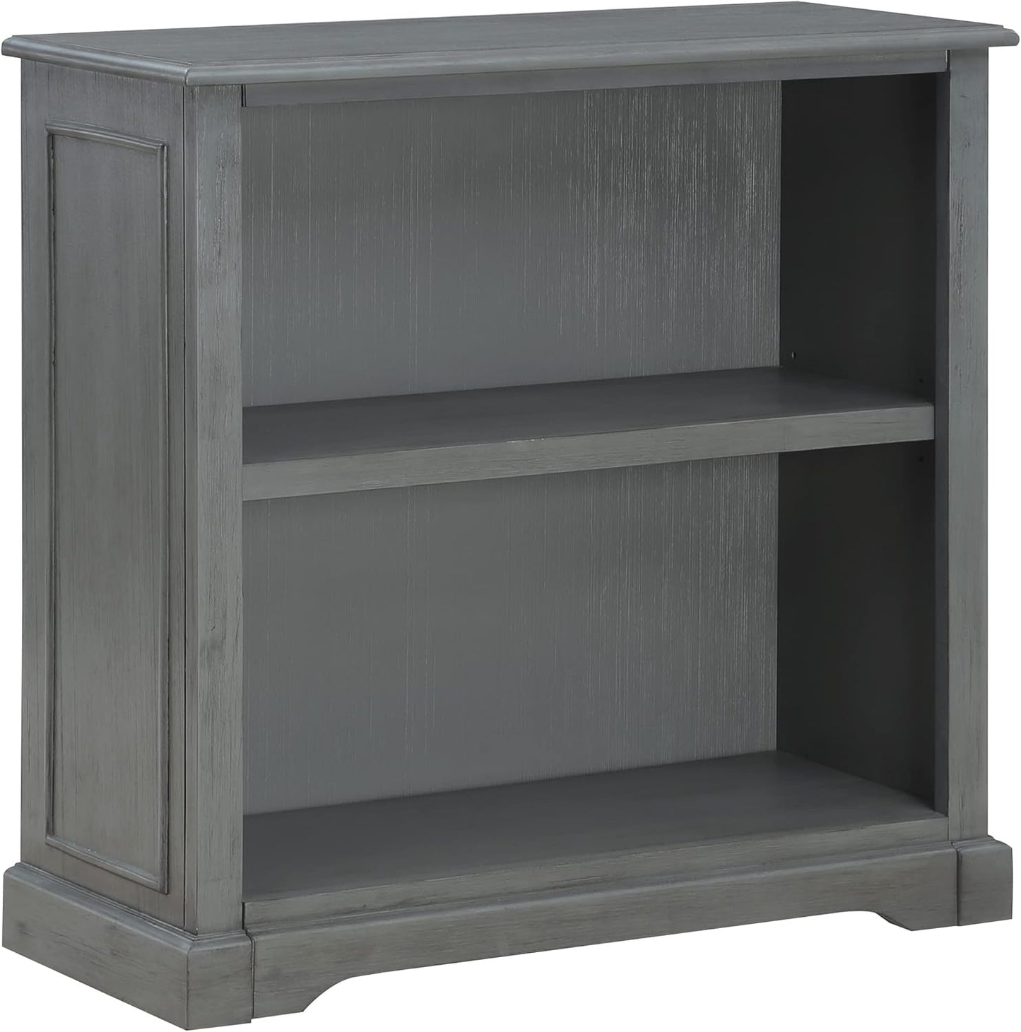 OSP Home Furnishings Country Meadows 2-Shelf Bookcase, Plantation Grey