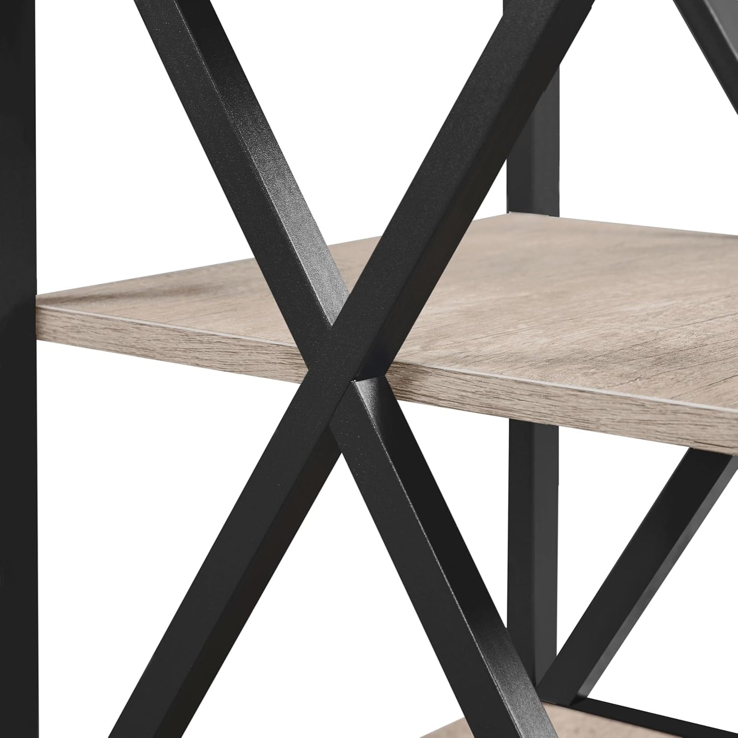 Yaheetech Industrial End Tables Set of 2, 3-Tier Side Tables with Storage Shelves for Living Room, X Design Sofa Tables, Strong Metal Frame, Easy Assembly, 16x16x24.5 in, Gray