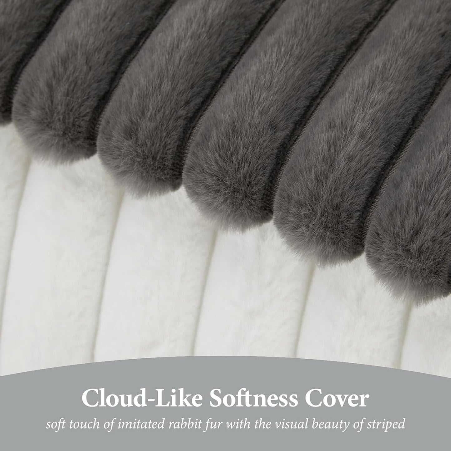 Super Comfy Lazy Sofa Chair, Soft Faux Fur Accent Chair for Living Room, Lounge Armless Floor Couch for Bedroom, Cozy Modern Single Sofa with Mememory Foam to Reading, Gaming (Grey)