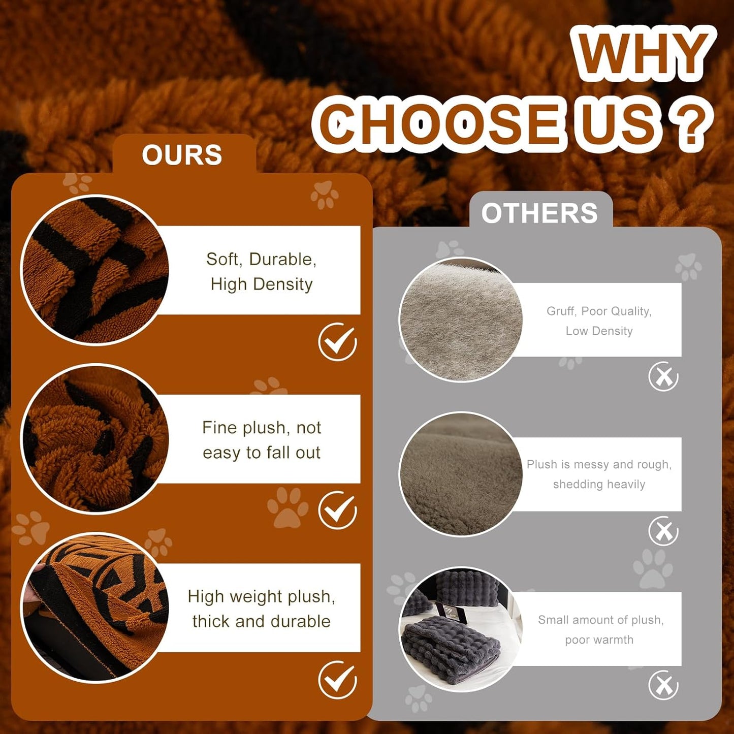 HANDONTIME Sofa Covers for Couch Pet-Friendly Caramel Black Couch Cover for Dogs Shu Velveteen Short Plush Sofa Covers for 3 Cushion Couch Boho Brunt Orange Furniture Protector Washable, 71" X118"