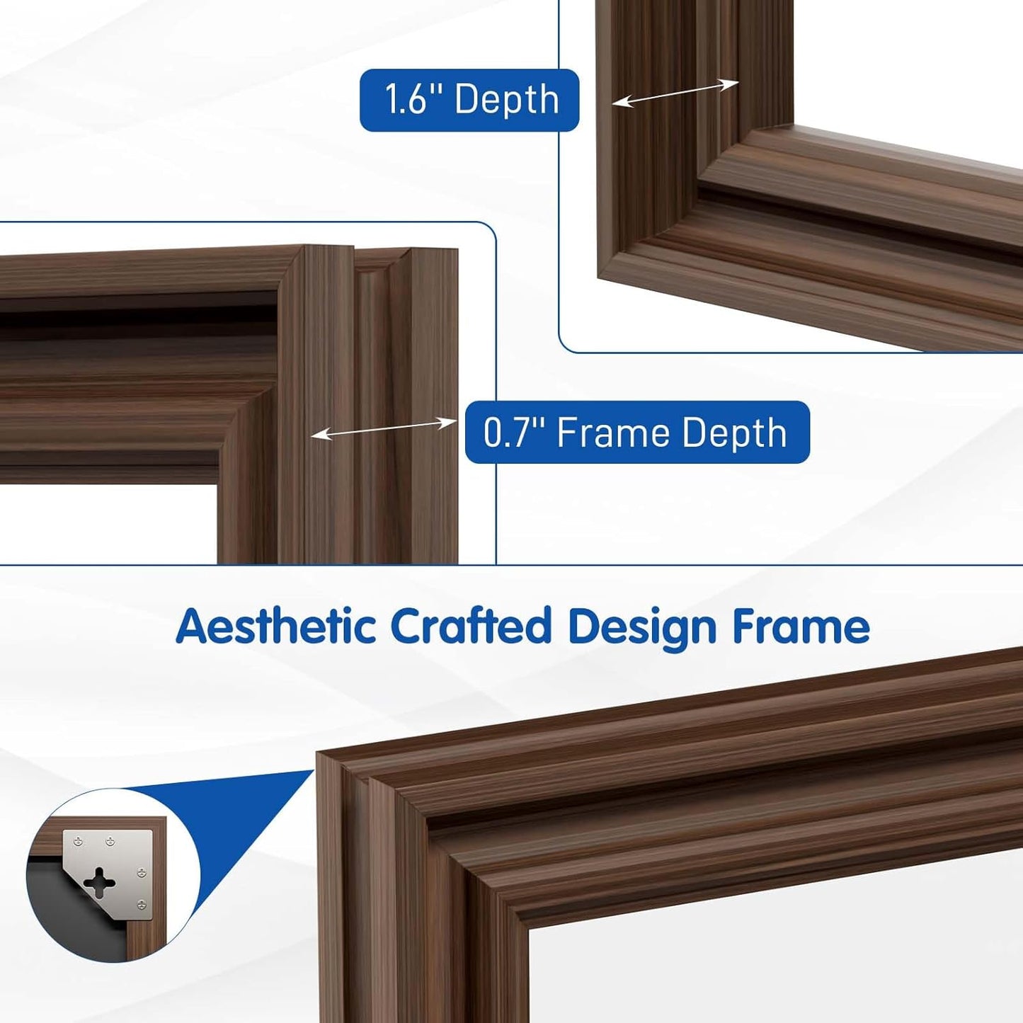 WEER Retro Copper Bathroom Mirror, 48x36 Inch Bronze Oil Rubbed Framed Mirror, Rectangle Classic Vintage Framed Wall Mirror, Farmhouse Vanity Mirror, Tempered Glass, Vertically or Horizontally