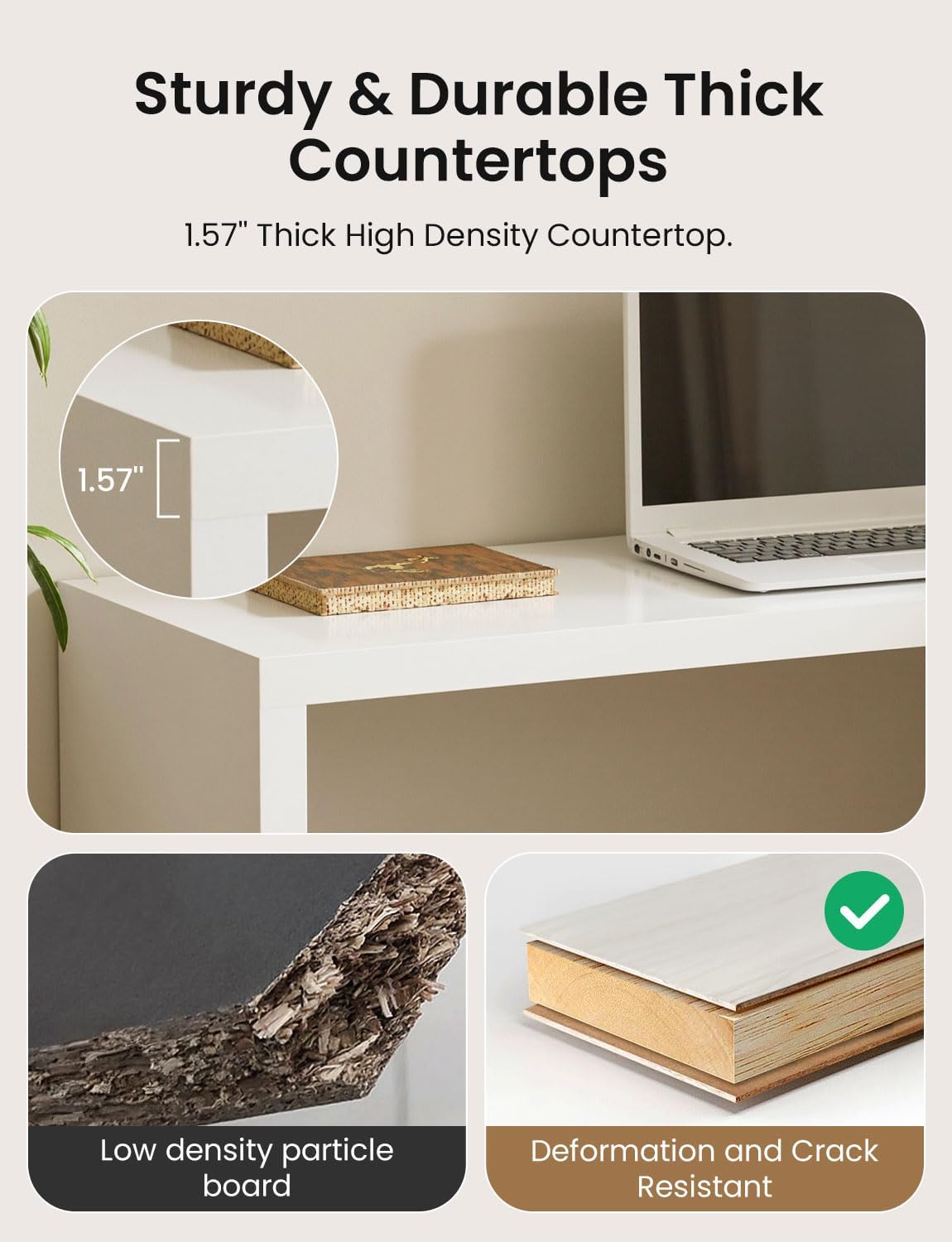 9 Drawer Vanity Dresser Combo with Extendable Table & L-Shaped Desk, White MDF Large Dresser with Deep Storage for Bedroom, Adjustable Desk and Vanity Combo for Small Spaces