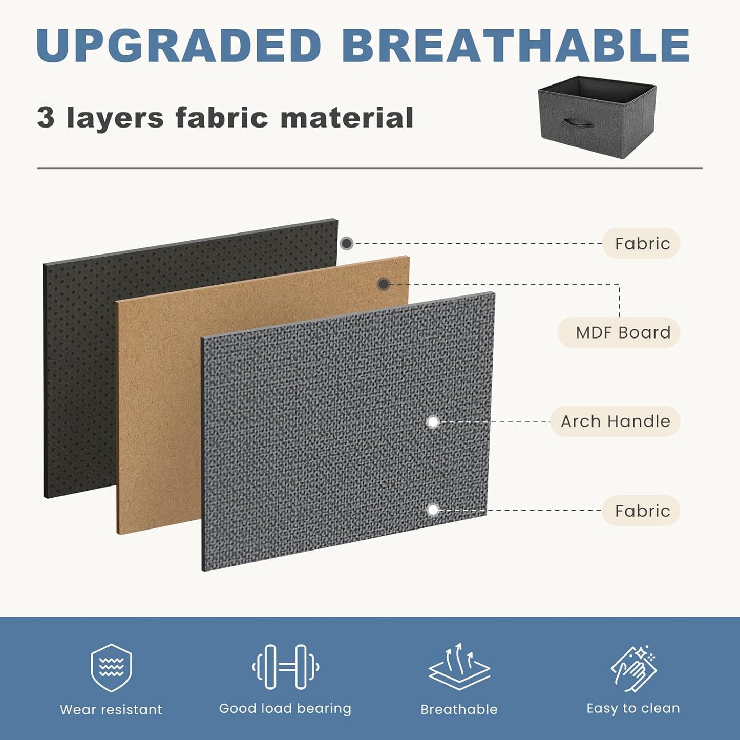 DUMOS Nightstand Set of 2, Small Dresser with 2 Fabric Drawers Side Bedroom End Table Kids Bedside Storage Furniture for 25 inch Tall Night Stand for Closet, Entryway, College Dorm, Grey, M-2 Pack