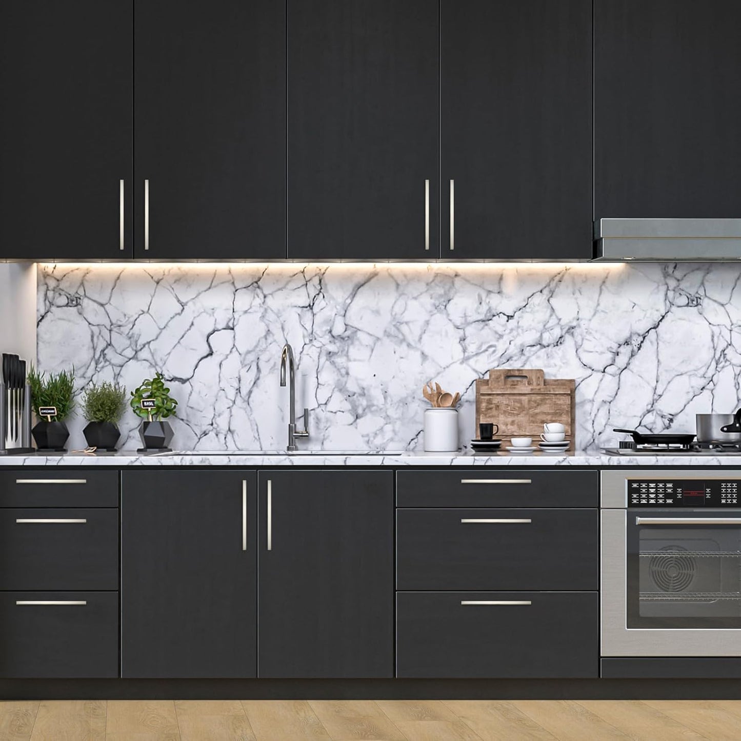 30 Pack Cabinet Handles 7.5" Hole Center - Curved Cabinet Pulls Brushed Nickel Drawer Pulls for Kitchen Cupboard Solid Hardware for Dresser Drawer Arch Hardware