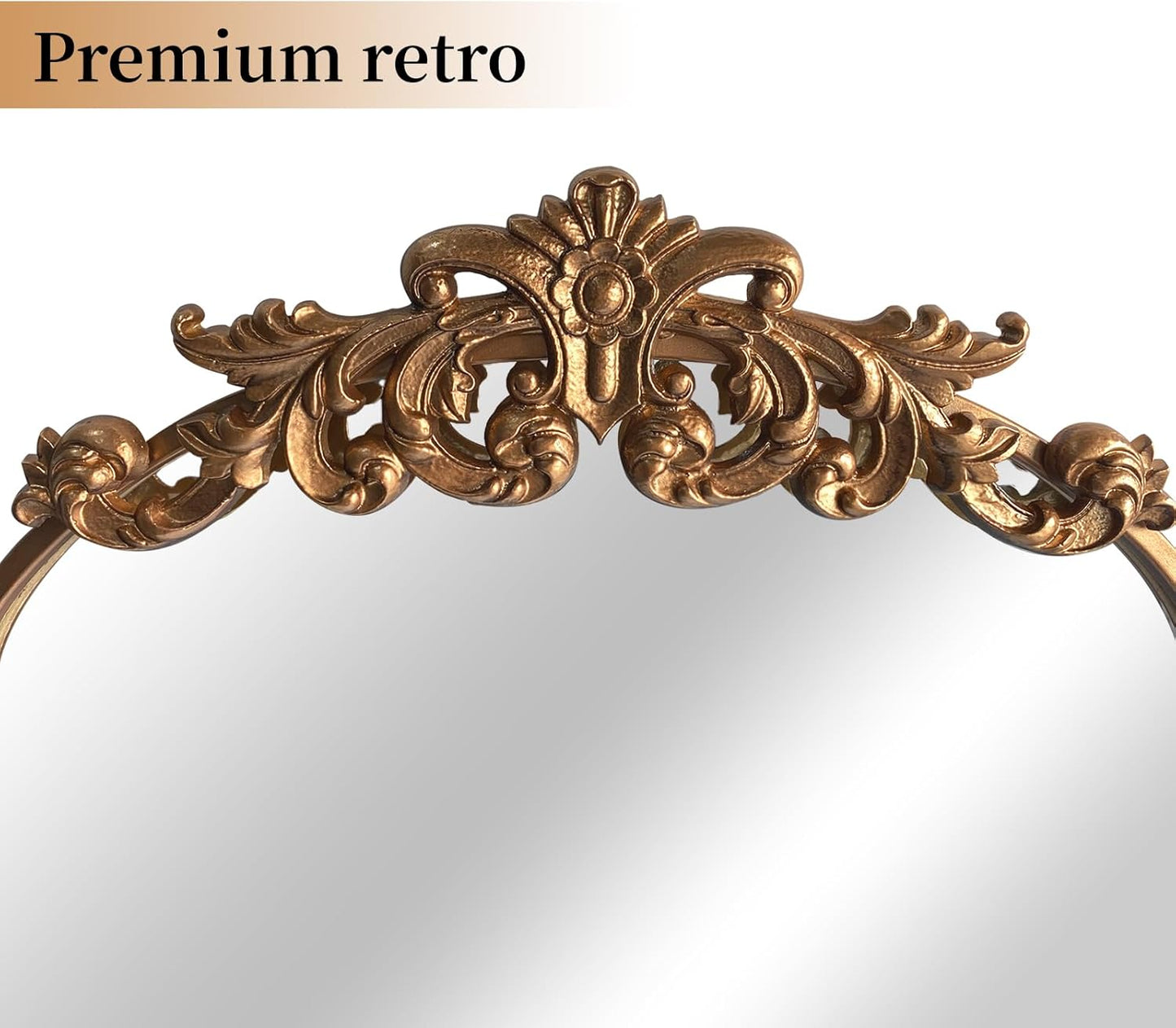 WAMIRRO Ornate Gold Mirror,Vintage Arched Baroque Antique Mirorrs for Living RoomHallwayFireplaceBathroomEntryway 36"X30"