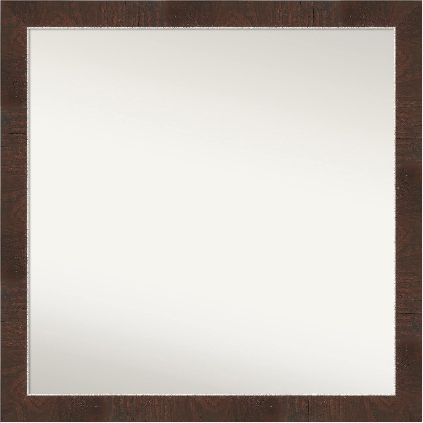 Amanti Art Brown Bathroom Mirror for Over Sink, 29x29 Wildwood Brown Narrow Square Vanity Mirror, Large Country Rustic Frame, Hangs Horizonally and Vertically, Bathroom Wall Decor, Non-Beveled Edge