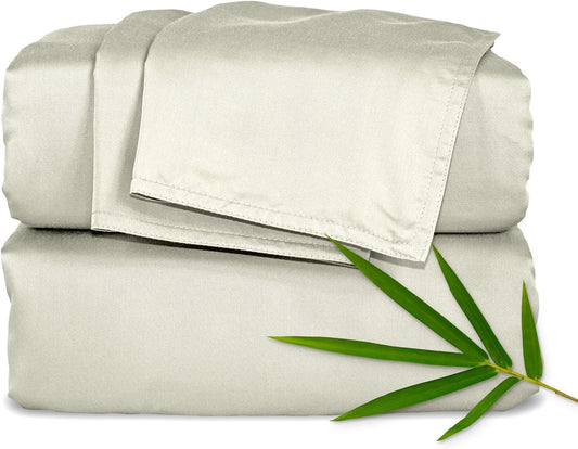 Pure Bamboo California King Sheets, Genuine 100% Organic Viscose Derived from Bamboo Bed Sheet Set, Soft & Cooling, Double Stitching, Lifetime Quality Promise (California King, Birch)