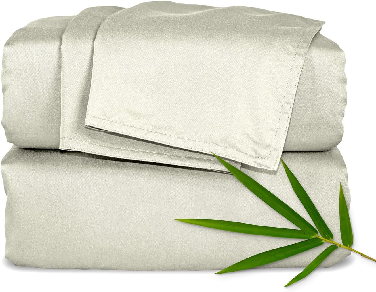 Pure Bamboo Full Sheets, Genuine 100% Organic Viscose Derived from Bamboo Bed Sheet Set, Luxuriously Soft & Cooling, Double Stitching, Lifetime Quality Promise (Full, Birch)