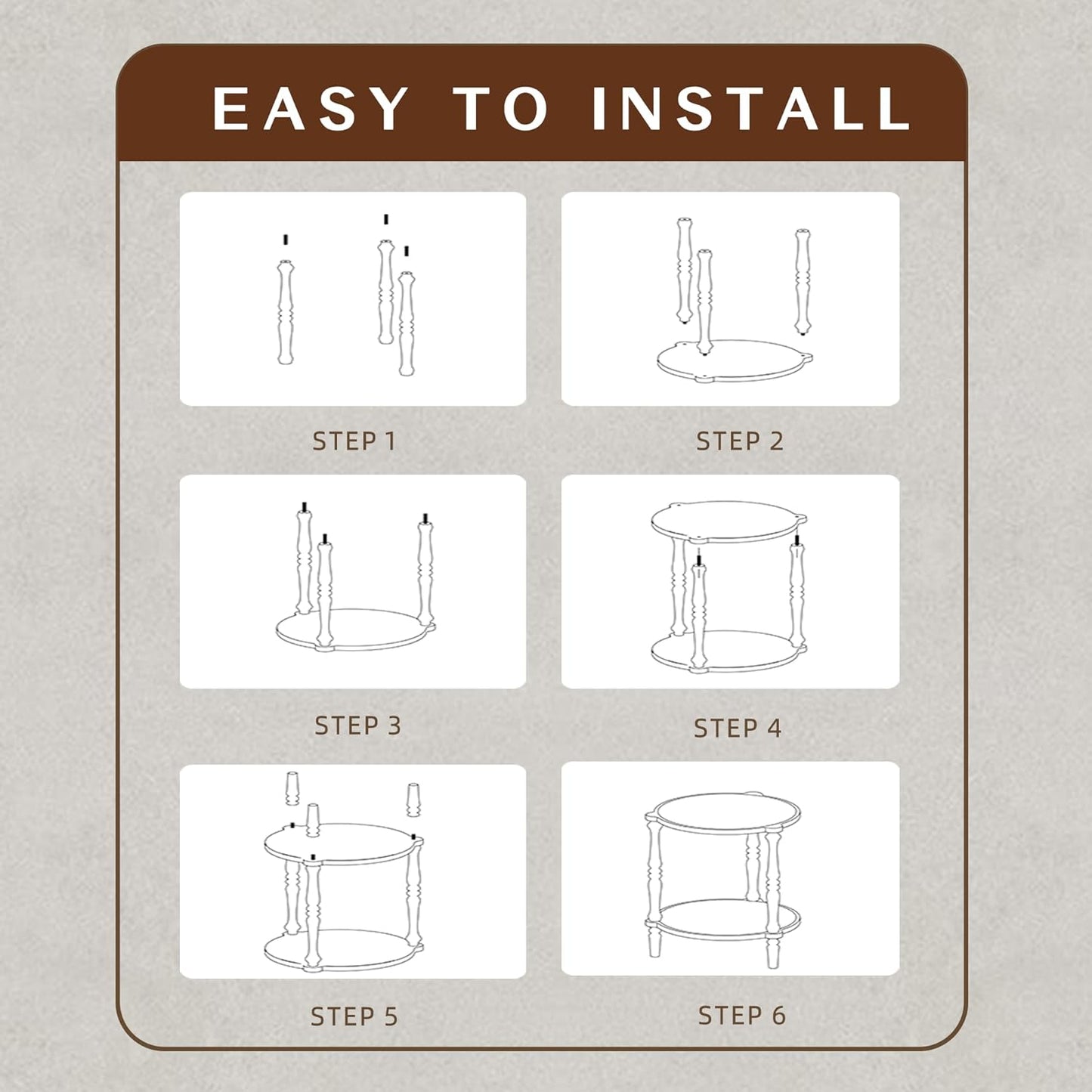 Accent Wood End Table, 2-Tier Round Bedside Table, Natural Side Table Nightstand for Family, Bedroom, Living Room, Handcrafted Finish, White