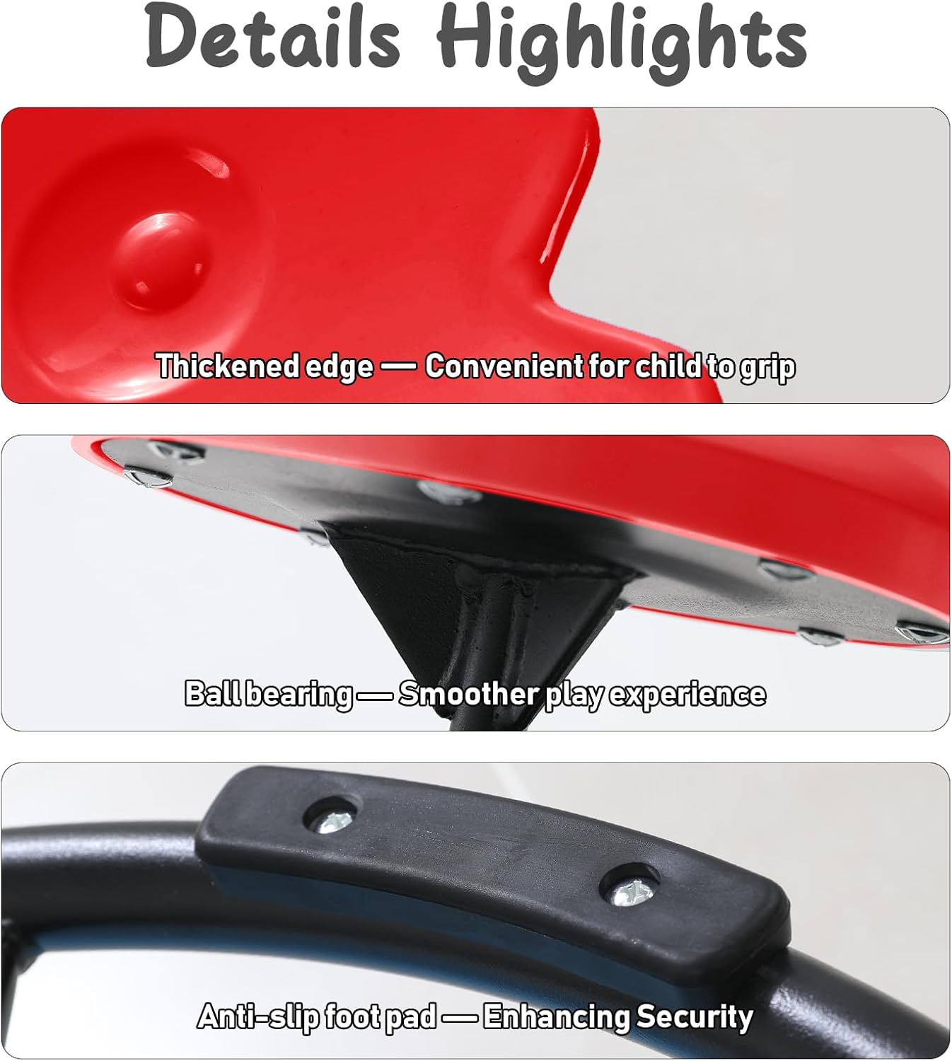 Autism Sensory Spinning Swivel Chair for Autistic Kids, 360° Spin Seat Toy for Children with Autism & ADHD, Sit and Spin Sensory Chair for Balance and Motion Training, Sensory Toys for Kids (Red)