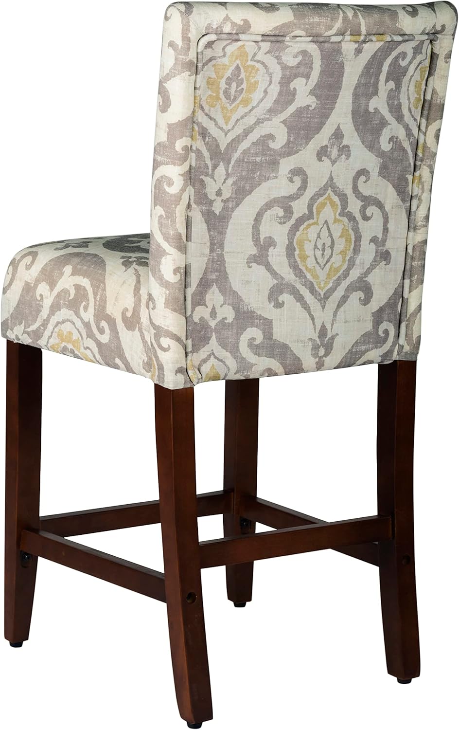 HomePop Upholstered Counter Height Barstool, 24-Inch, Suri Cream Damask