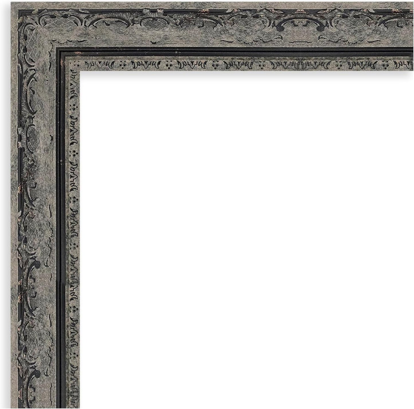 Amanti Art Bathroom Mirror for Over Sink, 27x33 Filigree Matte Black Rectangle Vanity Mirror, Large Traditional Frame, Hangs Horizonally and Vertically, Bathroom Wall Decor, Beveled Edge
