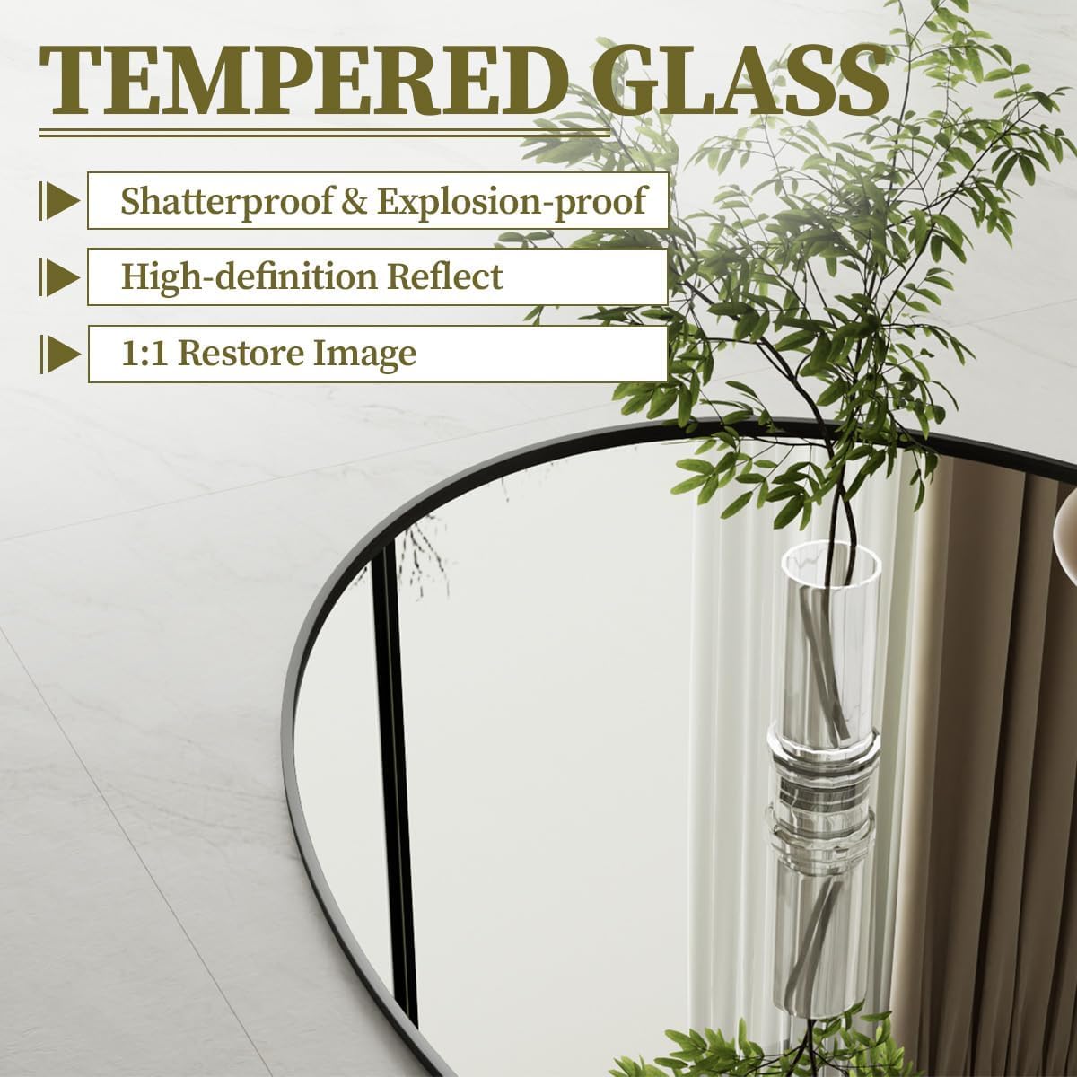 Koonmi Black Oval Bathroom Mirror, 24"x32" Bathroom Vanity Mirror, Oval Mirror for Bedroom Living Room Entryway, Hangs Horizontal or Vertical