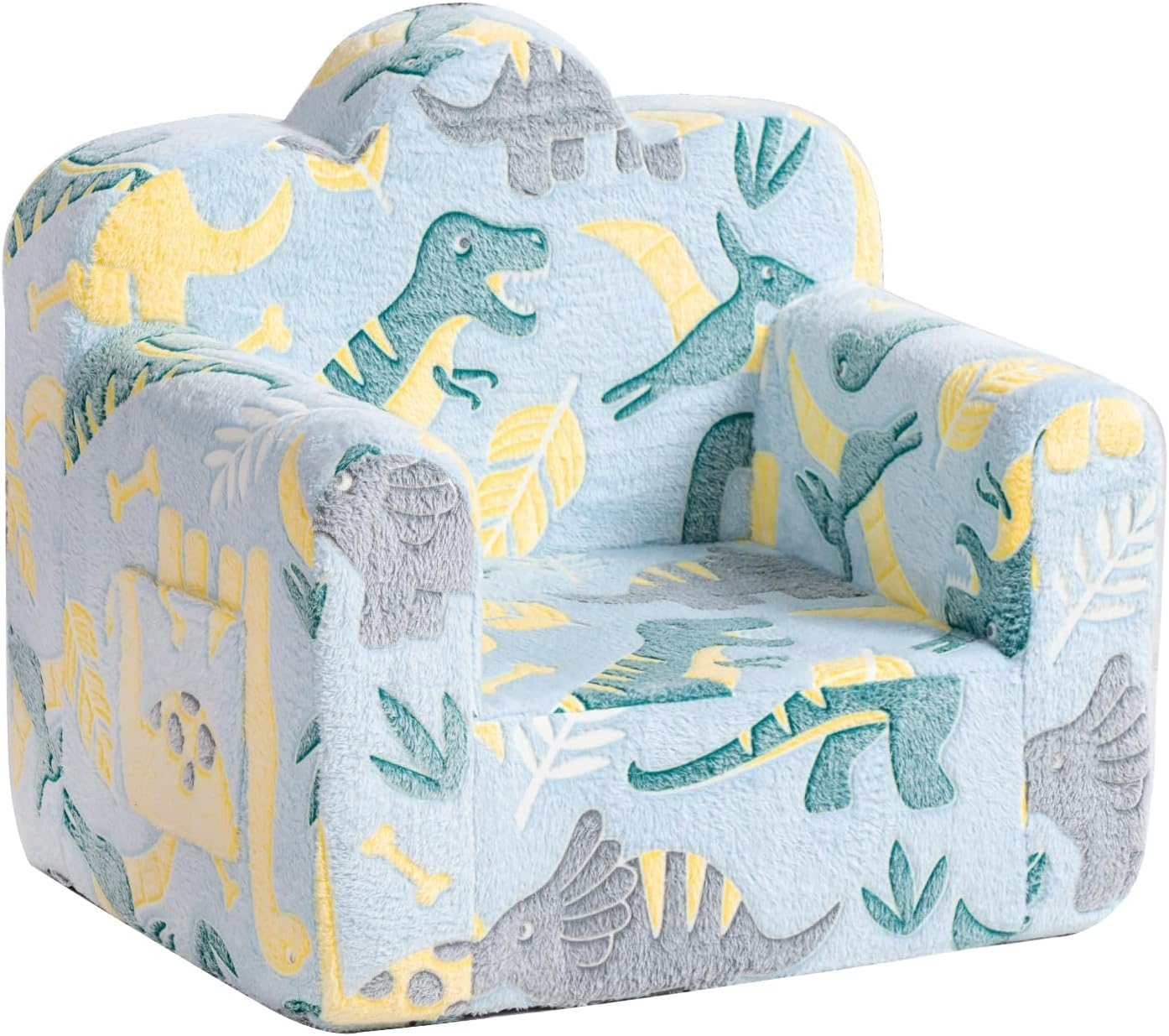 Tiita Kids Couch Plush Toddler Chair, Cloud-Like Glow in The Dark Kids Sofa Toddler Reading Chair with Washable Cover Carrying Handle, Convertible Children Sofa Chair for Girls and Boys